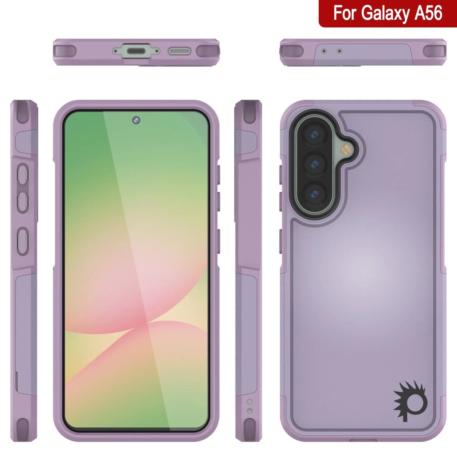 PunkCase Galaxy A56 Case, [Spartan 2.0 Series] Clear Rugged Heavy Duty Cover [Lilac]