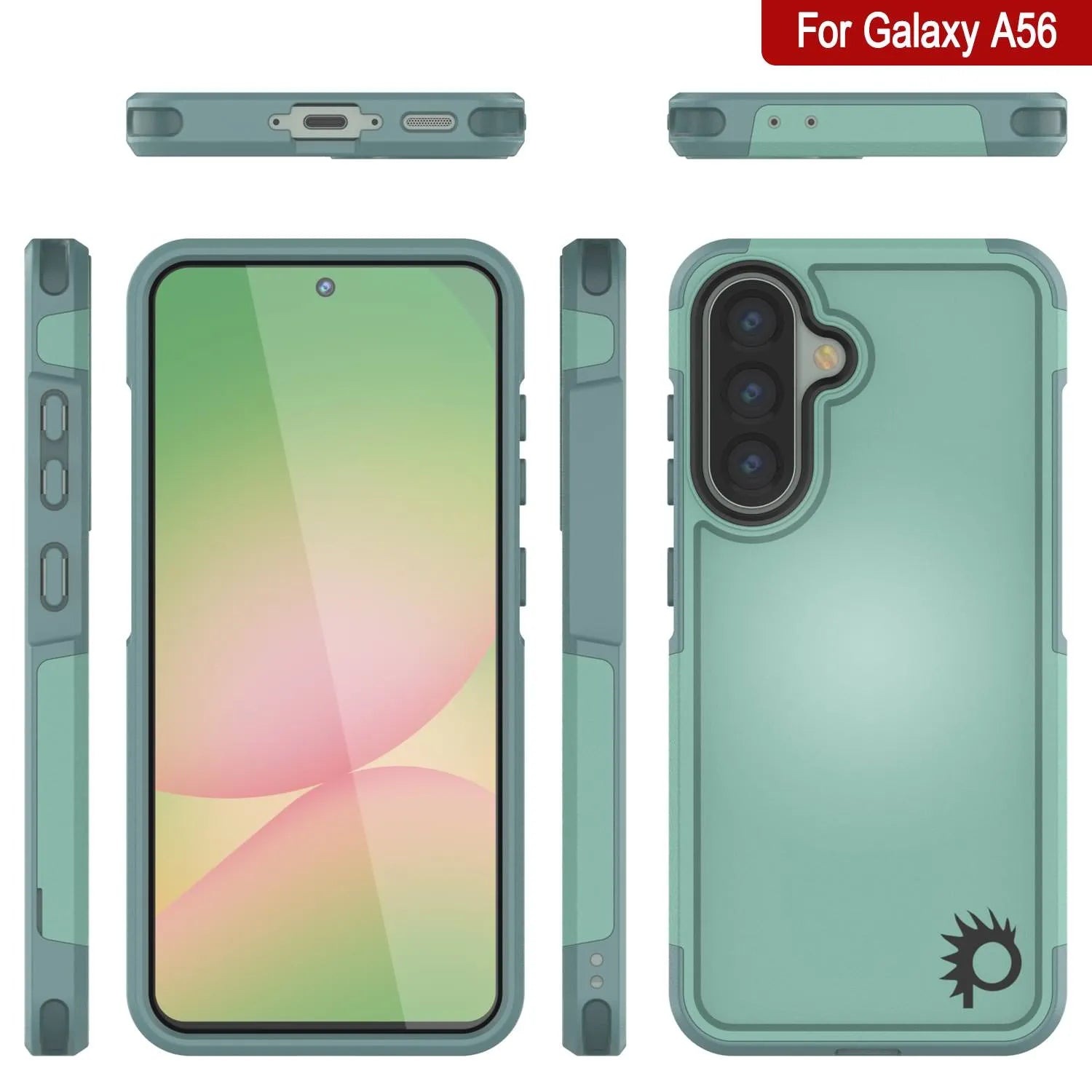 PunkCase Galaxy A56 Case, [Spartan 2.0 Series] Clear Rugged Heavy Duty Cover [Teal]