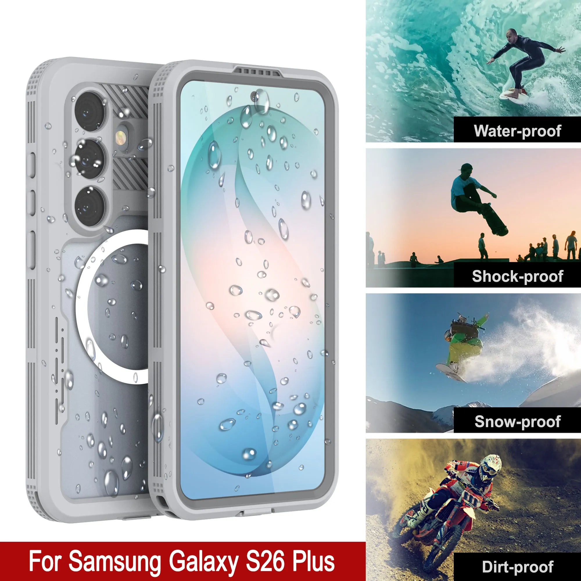 Galaxy S26+ Plus Waterproof Case [Alpine 2.0 Series] [Slim Fit] [IP68 Certified] [Shockproof] [White]
