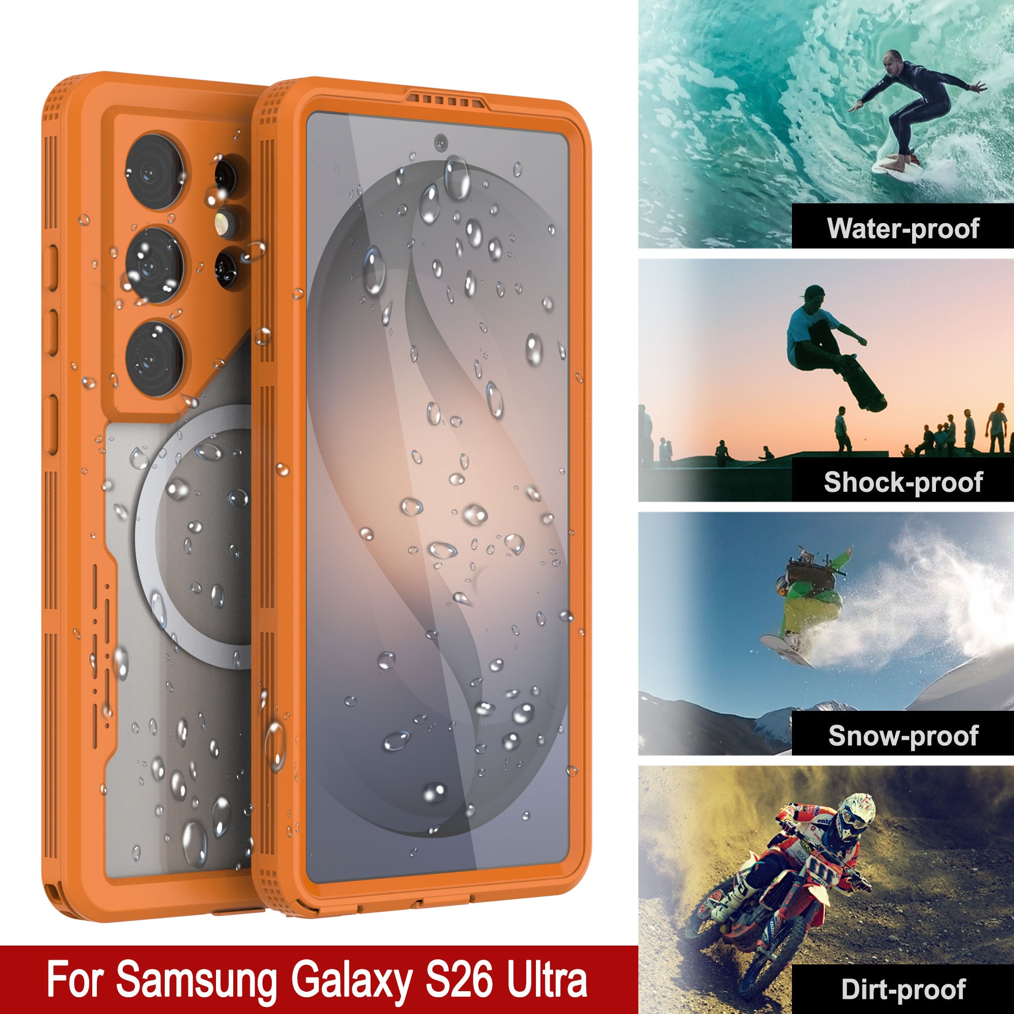 Galaxy S26 Ultra Waterproof Case [Alpine 2.0 Series] [Slim Fit] [IP68 Certified] [Shockproof] [Orange]