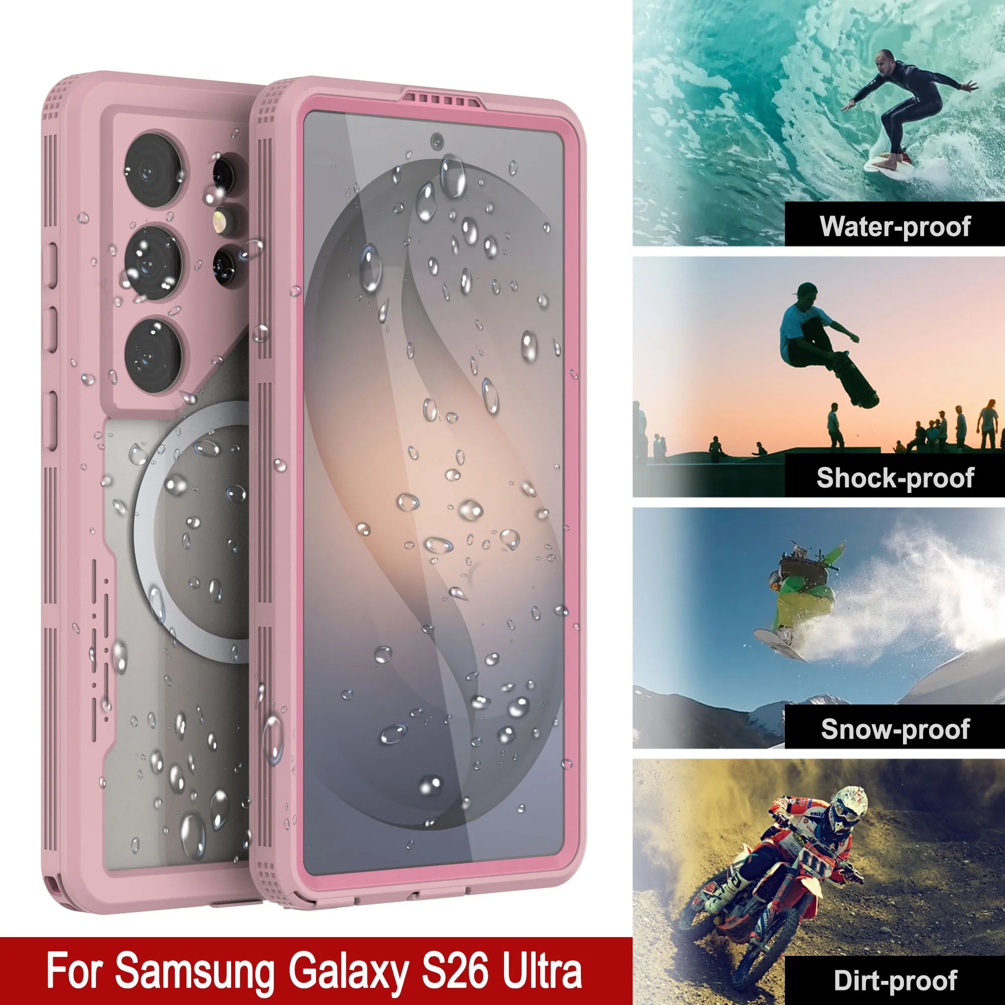 Galaxy S26 Ultra Waterproof Case [Alpine 2.0 Series] [Slim Fit] [IP68 Certified] [Shockproof] [Pink]
