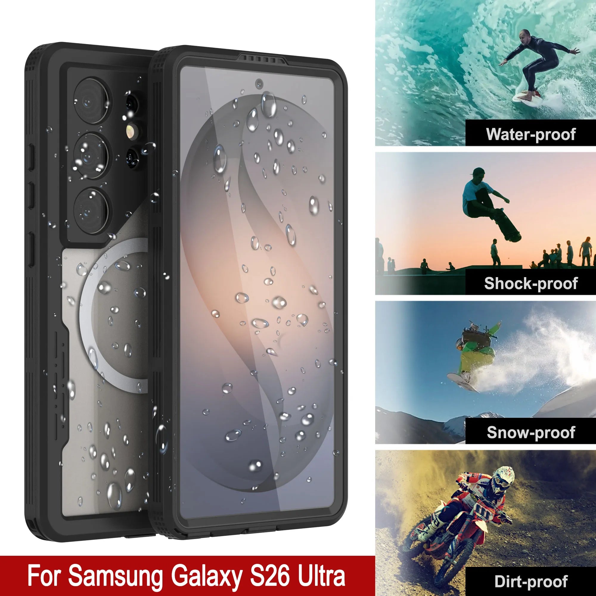 Galaxy S26 Ultra Waterproof Case [Alpine 2.0 Series] [Slim Fit] [IP68 Certified] [Shockproof] [Black]