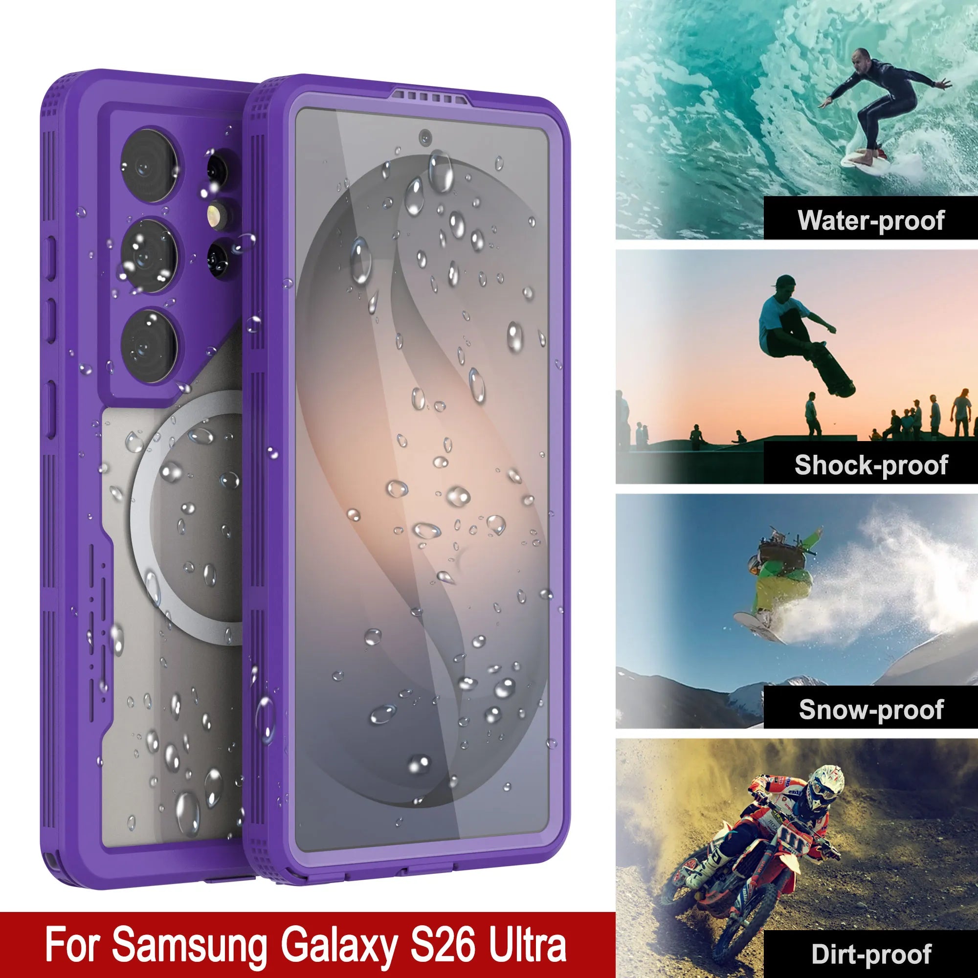 Galaxy S26 Ultra Waterproof Case [Alpine 2.0 Series] [Slim Fit] [IP68 Certified] [Shockproof] [Purple]
