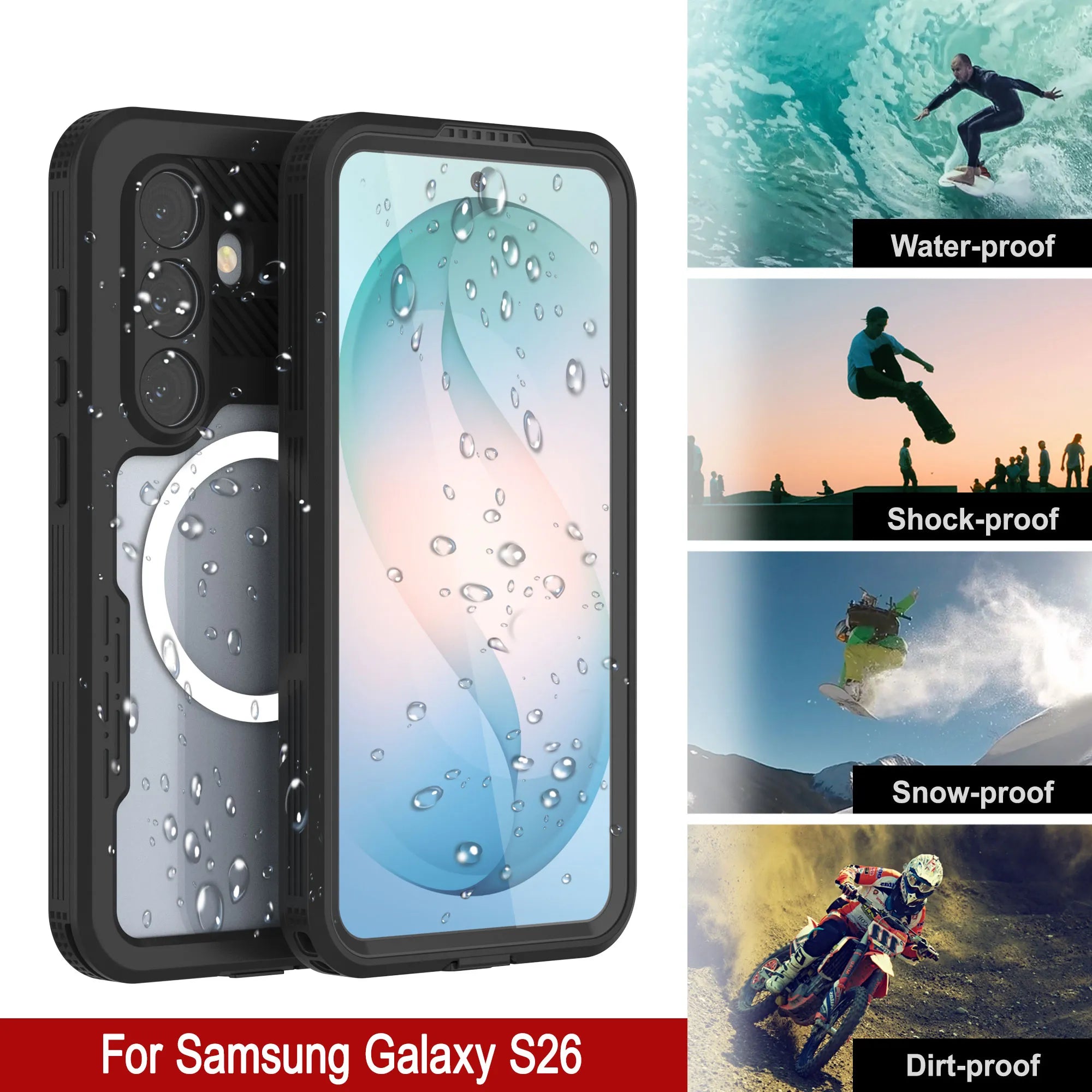Galaxy S26 Waterproof Case [Alpine 2.0 Series] [Slim Fit] [IP68 Certified] [Shockproof] [Black]