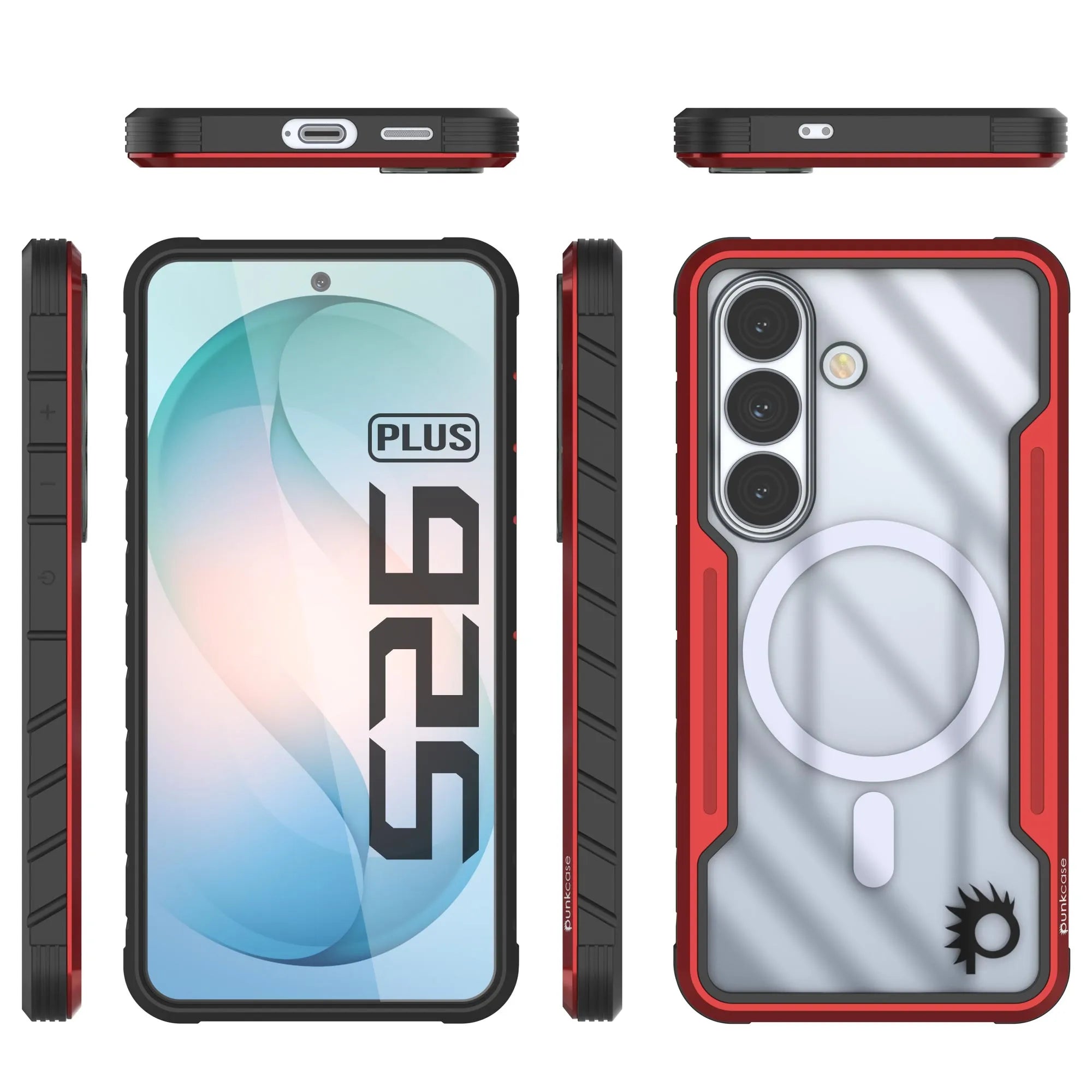Punkcase S26+ Plus Armor Stealth Case Protective Military Grade Multilayer Cover [Red]