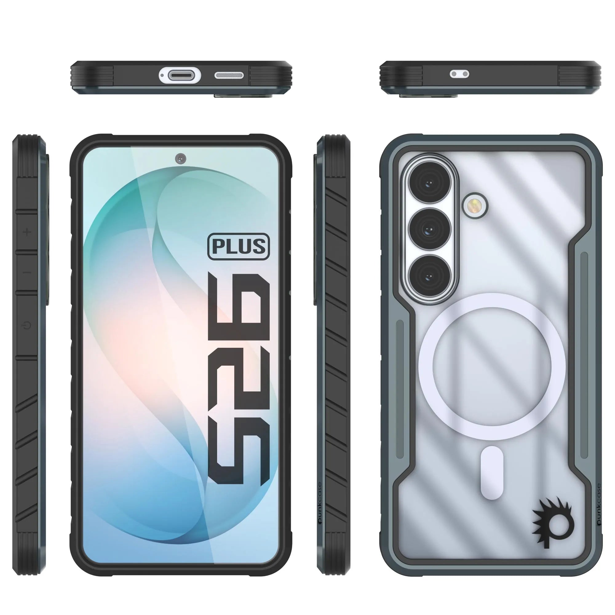 Punkcase S26+ Plus Armor Stealth Case Protective Military Grade Multilayer Cover [Grey-Black]