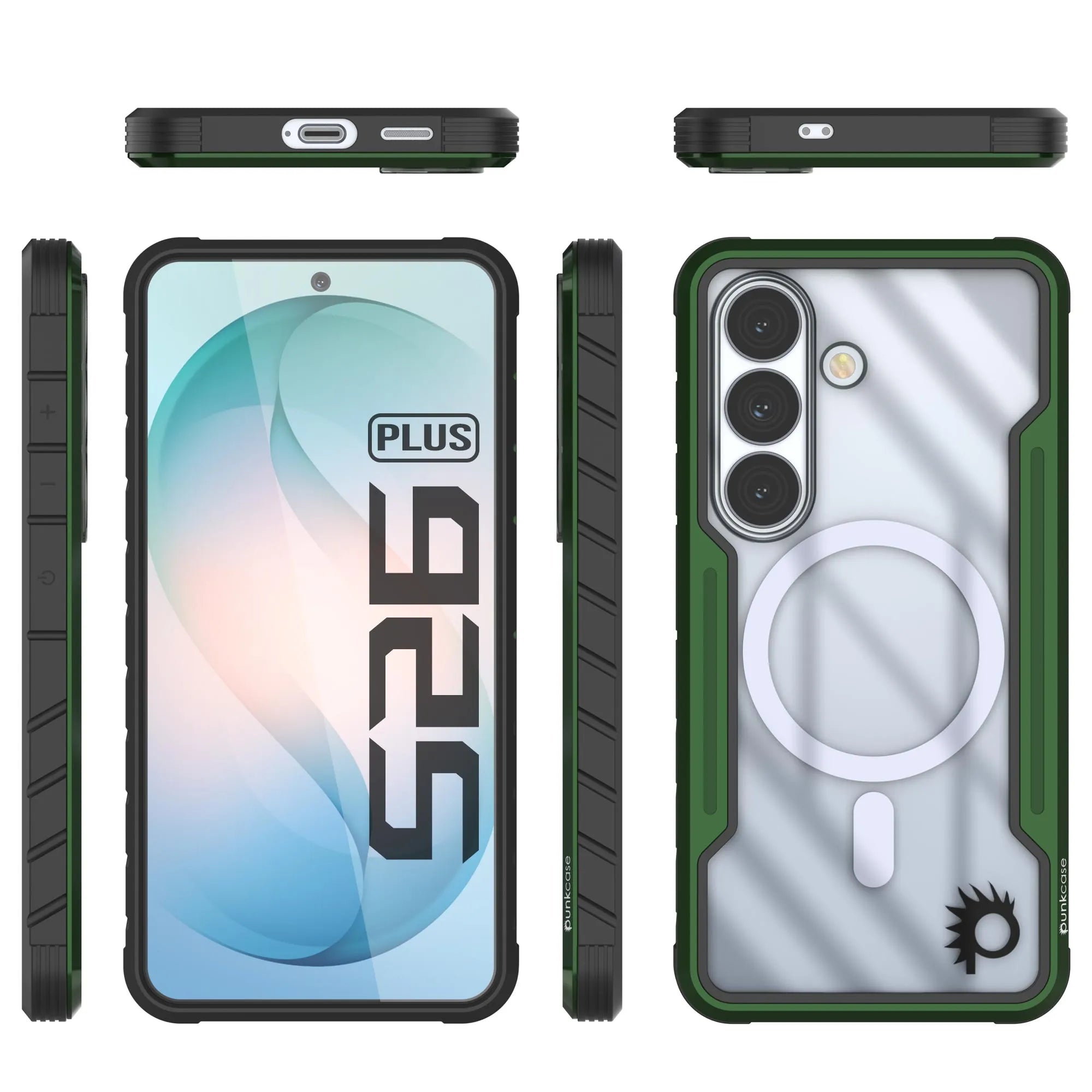 Punkcase S26+ Plus Armor Stealth Case Protective Military Grade Multilayer Cover [Dark Green]