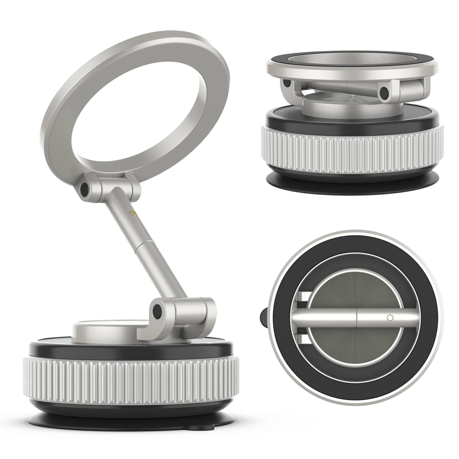 Punkcase MagnoGrip 2.0 Car Phone Holder w/ 360° Rotation [Silver]