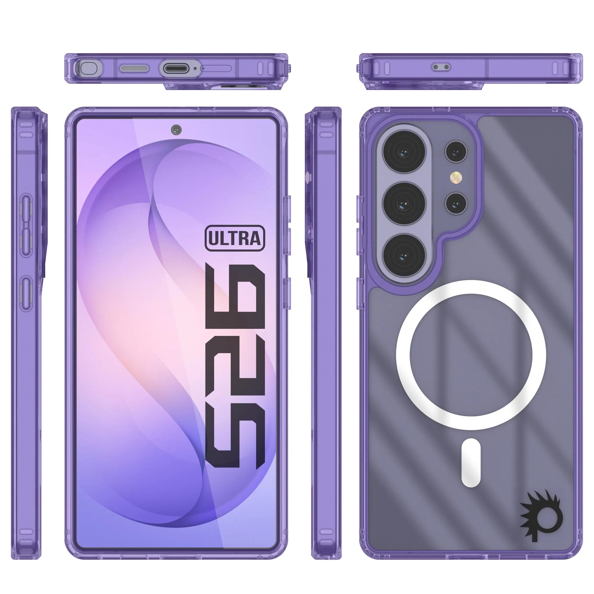 Galaxy S26 Ultra Magnetic Wireless Charging Case [Clear Acrylic Series] [Non-Slip] For Galaxy S26 Ultra [Purple]
