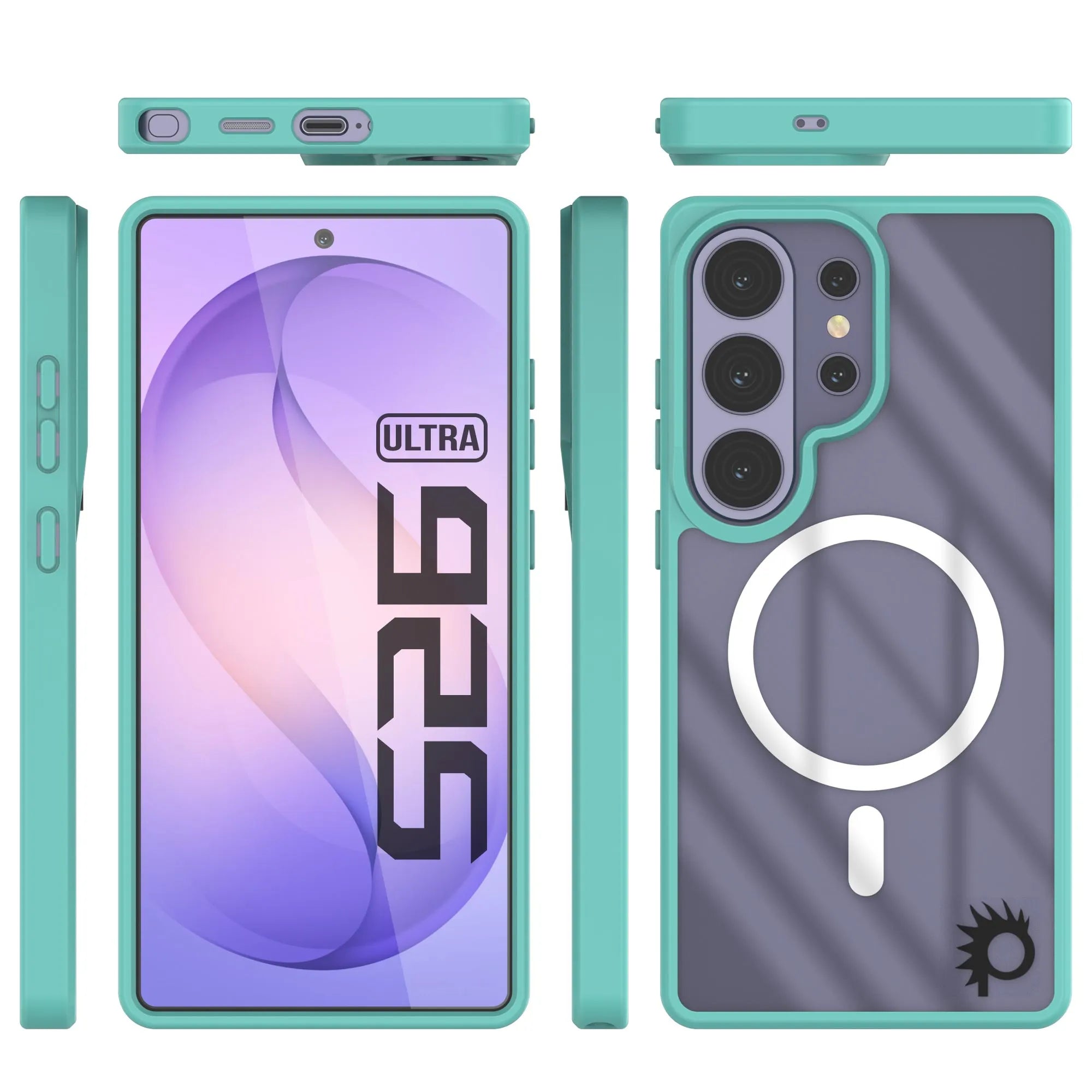 Galaxy S26 Ultra Magnetic Wireless Charging Case [Clear Acrylic Series] [Non-Slip] For Galaxy S26 Ultra [Teal]
