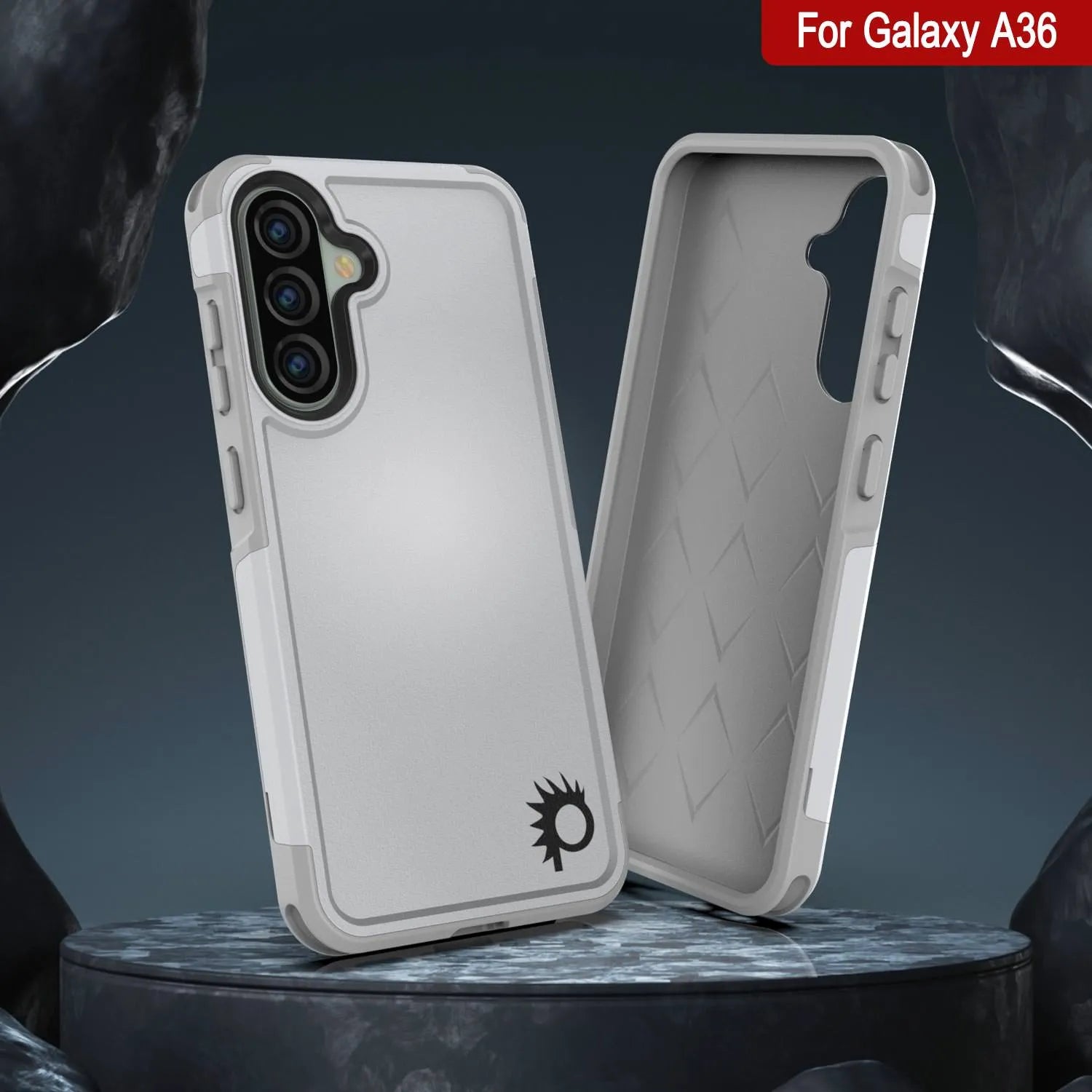 PunkCase Galaxy A36 Case, [Spartan 2.0 Series] Clear Rugged Heavy Duty Cover [White]
