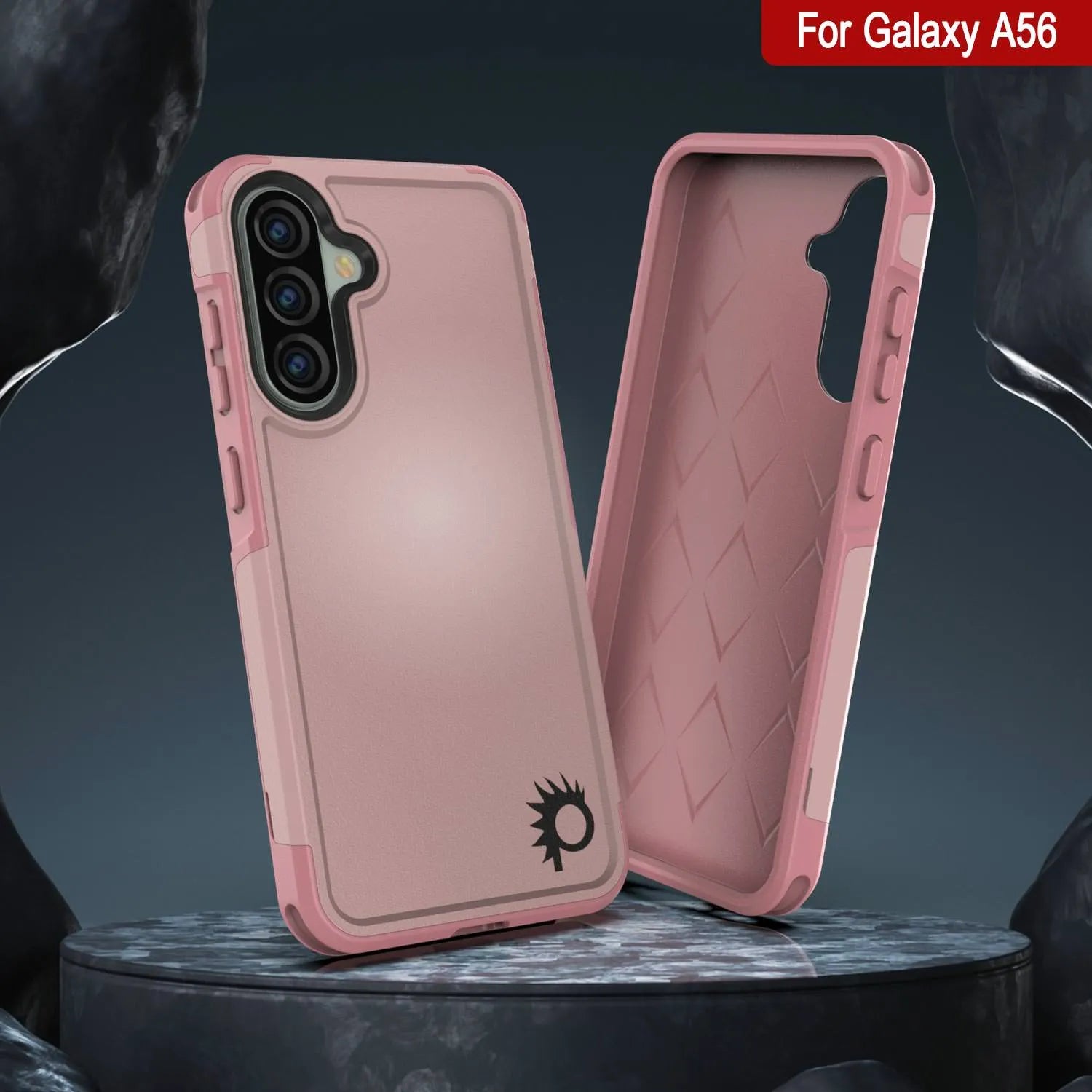 PunkCase Galaxy A56 Case, [Spartan 2.0 Series] Clear Rugged Heavy Duty Cover [Pink]