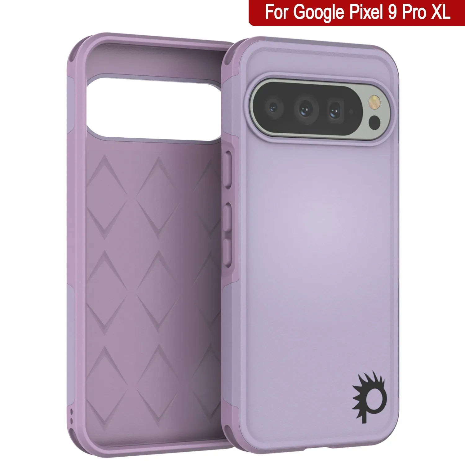 PunkCase Google Pixel 9 Pro XL Case, [Spartan 2.0 Series] Clear Rugged Heavy Duty Cover W/Built in Screen Protector [Lilac]