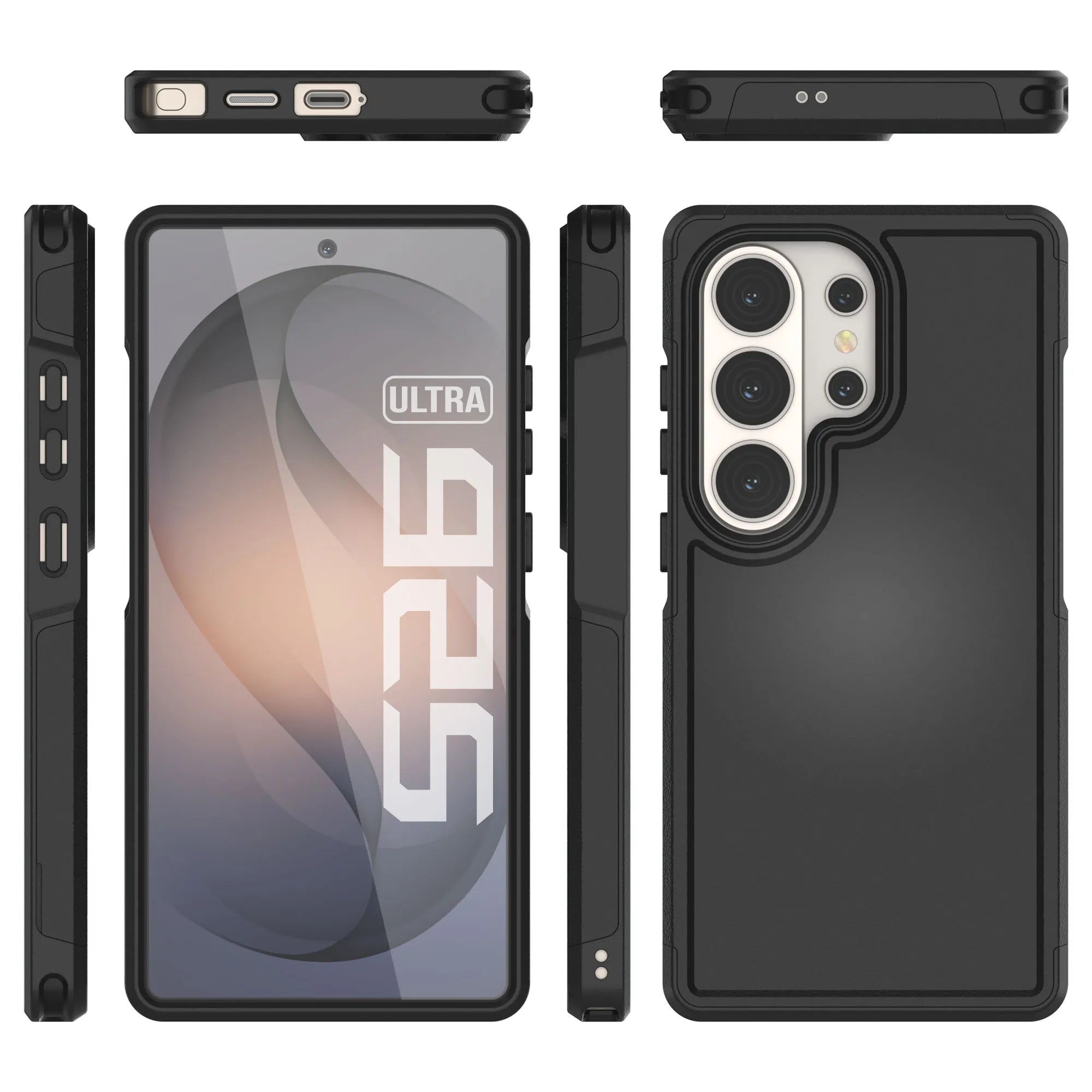 PunkCase Galaxy S26 Ultra Case, [Spartan 2.0 Series] Clear Rugged Heavy Duty Cover [Black]