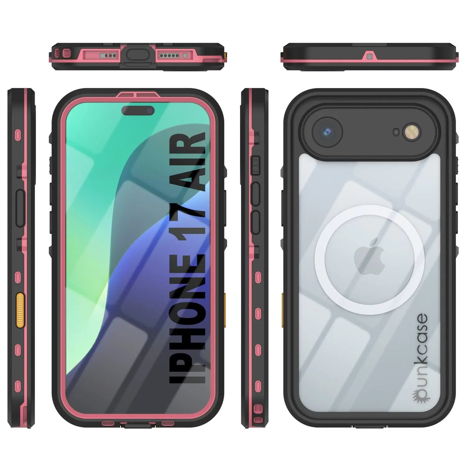 iPhone 17 Air Waterproof IP68 Case, Punkcase [Pink] [StudStar Series] [Slim Fit] [Dirtproof]