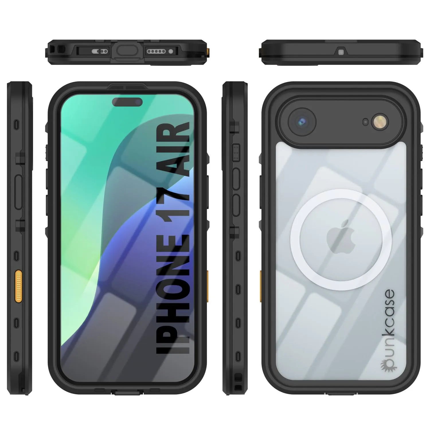 iPhone 17 Air Waterproof IP68 Case, Punkcase [Black] [StudStar Series] [Slim Fit]