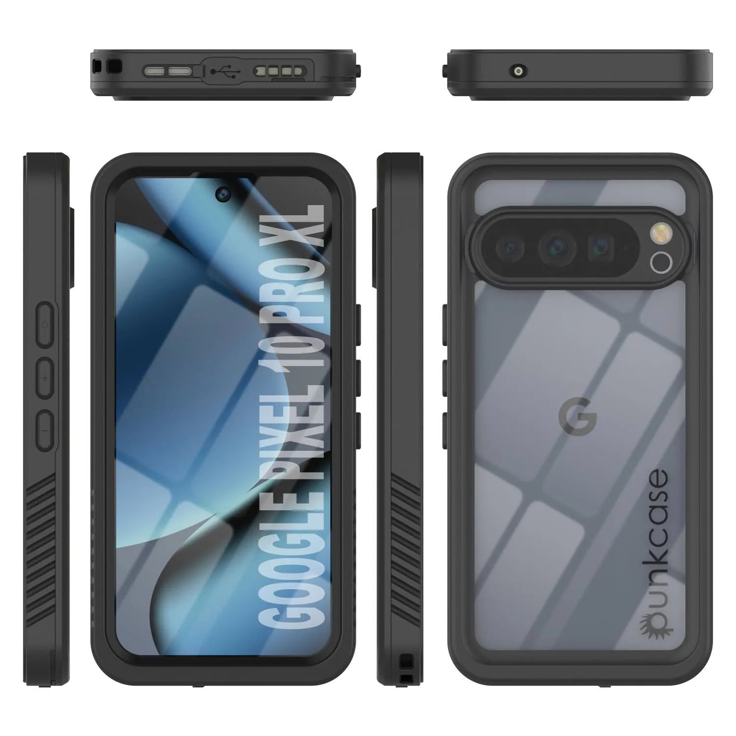 Google Pixel 10 Pro XL Waterproof Case, Punkcase [Extreme Series] Armor Cover W/ Built In Screen Protector [Black]