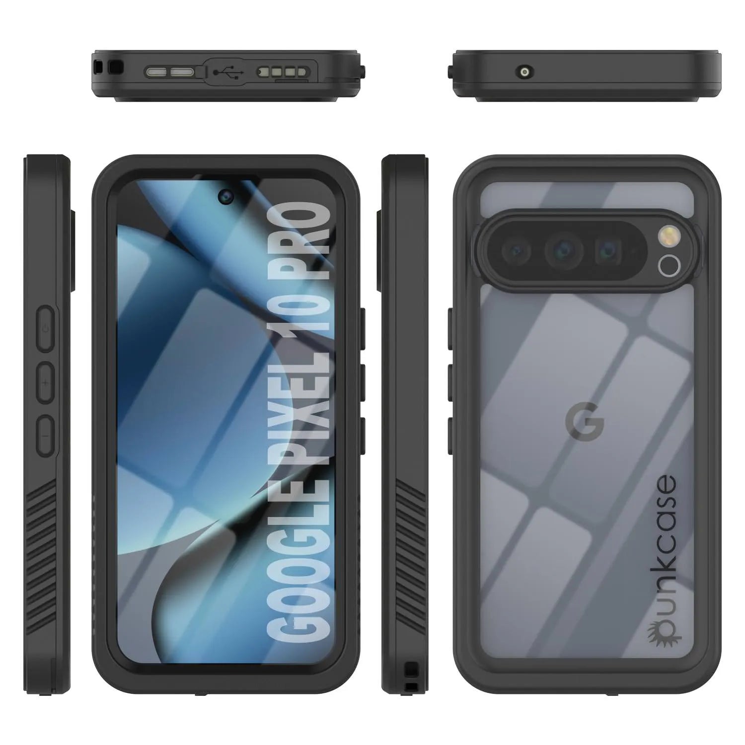 Google Pixel 10 Pro Waterproof Case, Punkcase [Extreme Series] Armor Cover W/ Built In Screen Protector [Black]