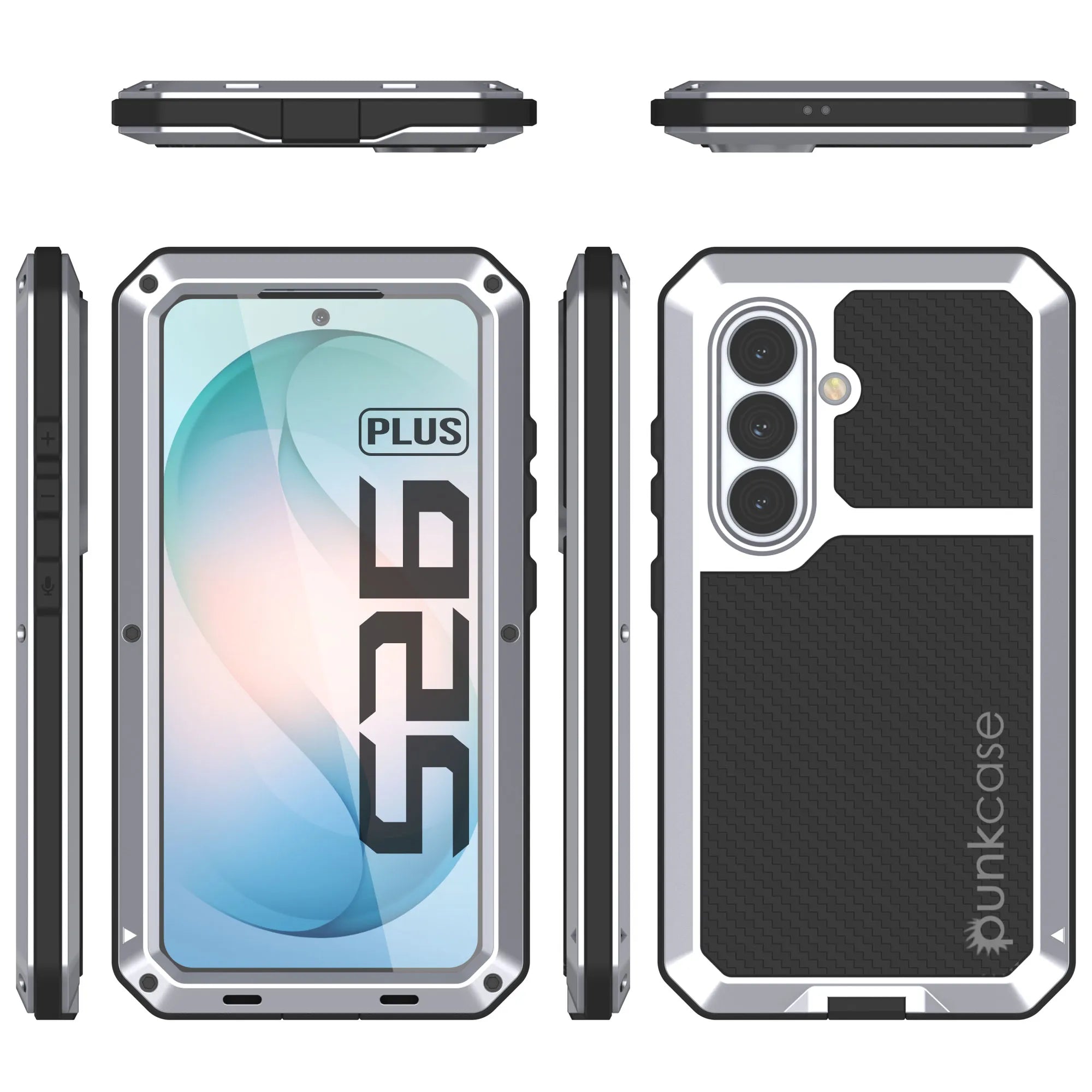 Galaxy S26 Plus Metal Case, Heavy Duty Military Grade Armor Cover [shock proof] Full Body Hard [White]