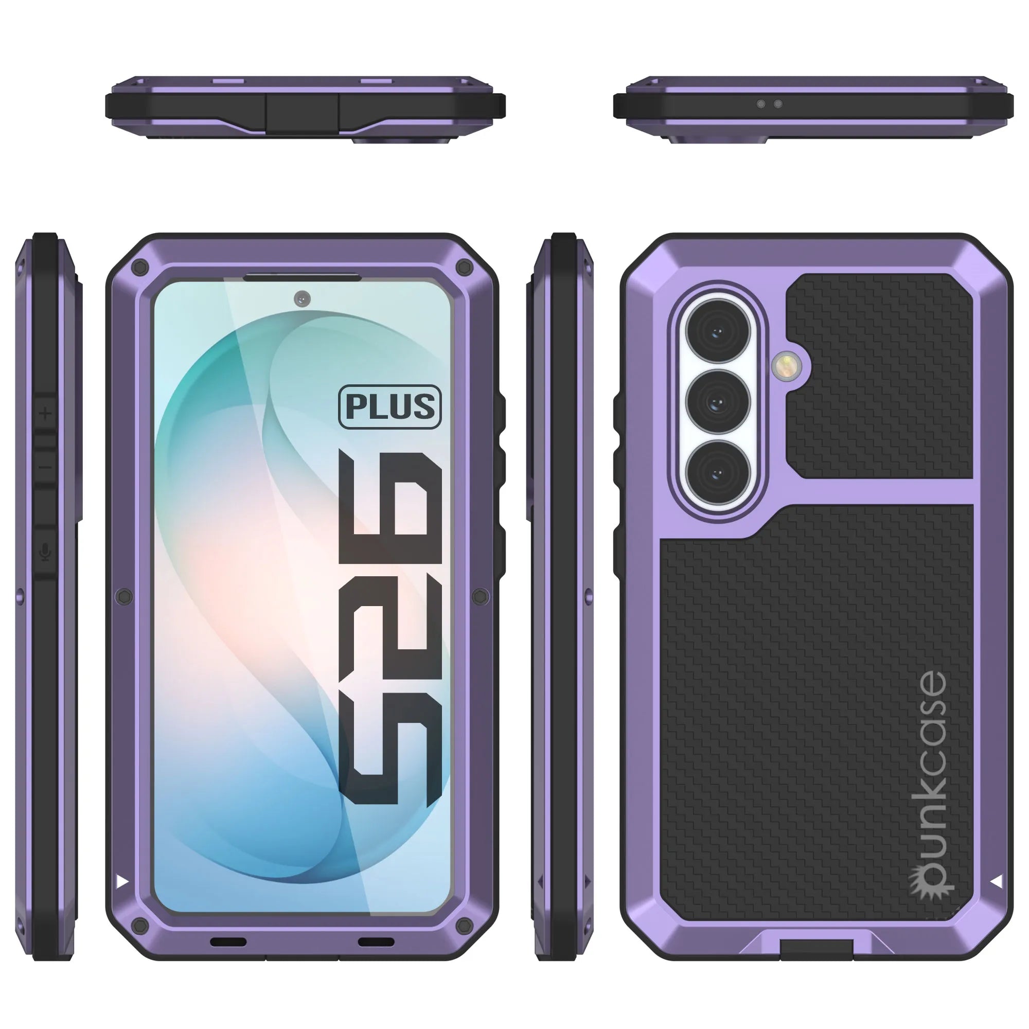 Galaxy S26 Plus Metal Case, Heavy Duty Military Grade Armor Cover [shock proof] Full Body Hard [Purple]