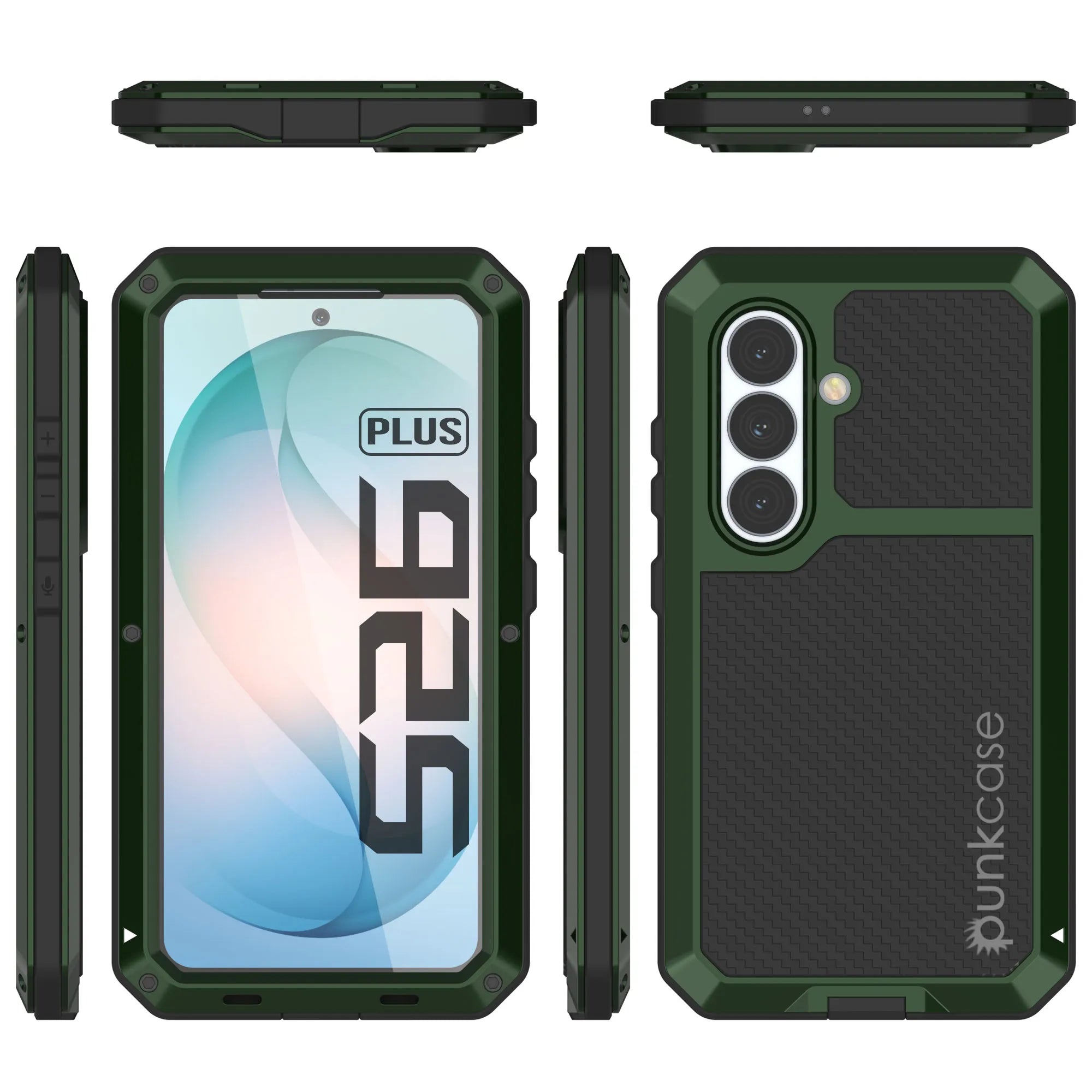 Galaxy S26 Plus Metal Case, Heavy Duty Military Grade Armor Cover [shock proof] Full Body Hard [Dark Green]
