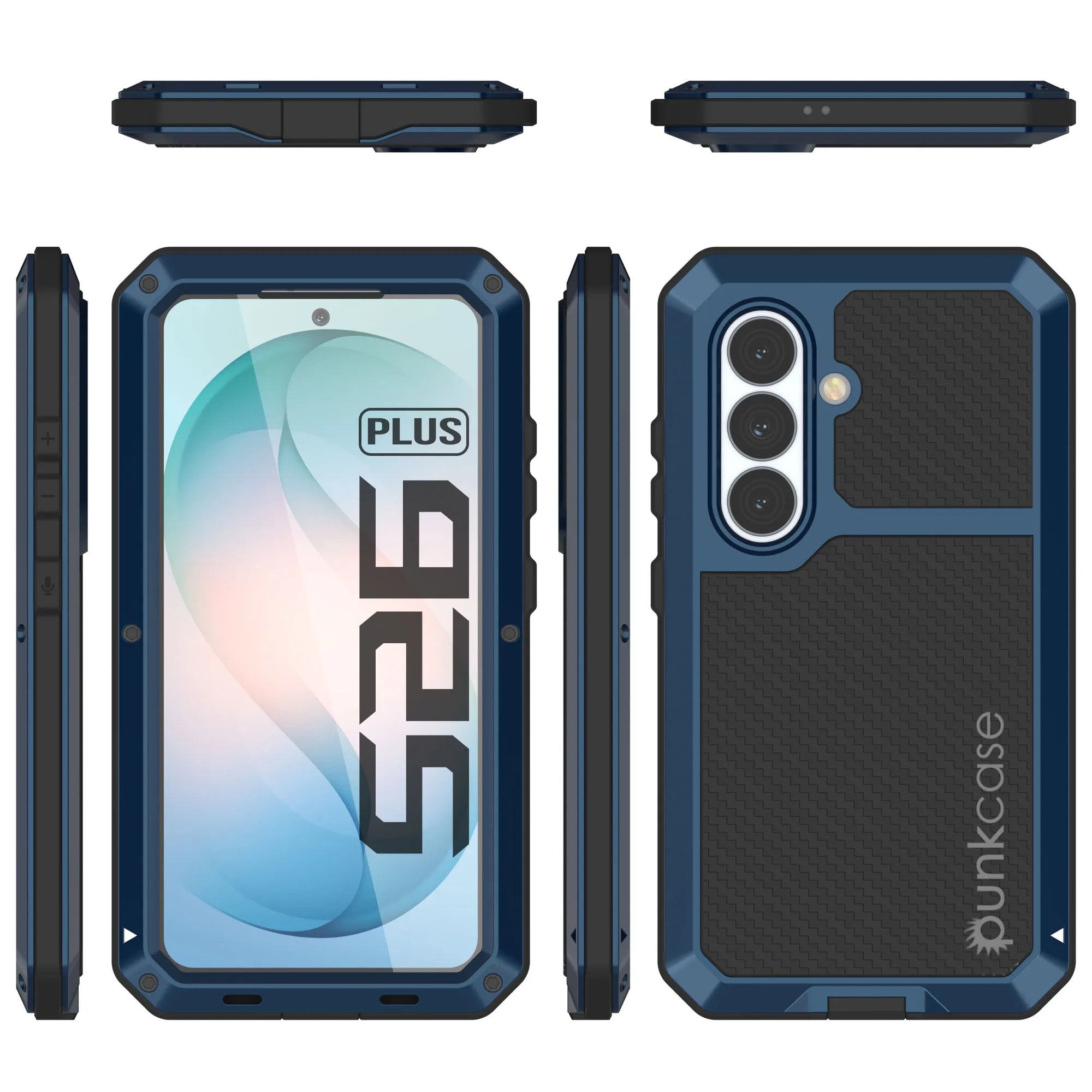 Galaxy S26 Plus Metal Case, Heavy Duty Military Grade Armor Cover [shock proof] Full Body Hard [Blue]
