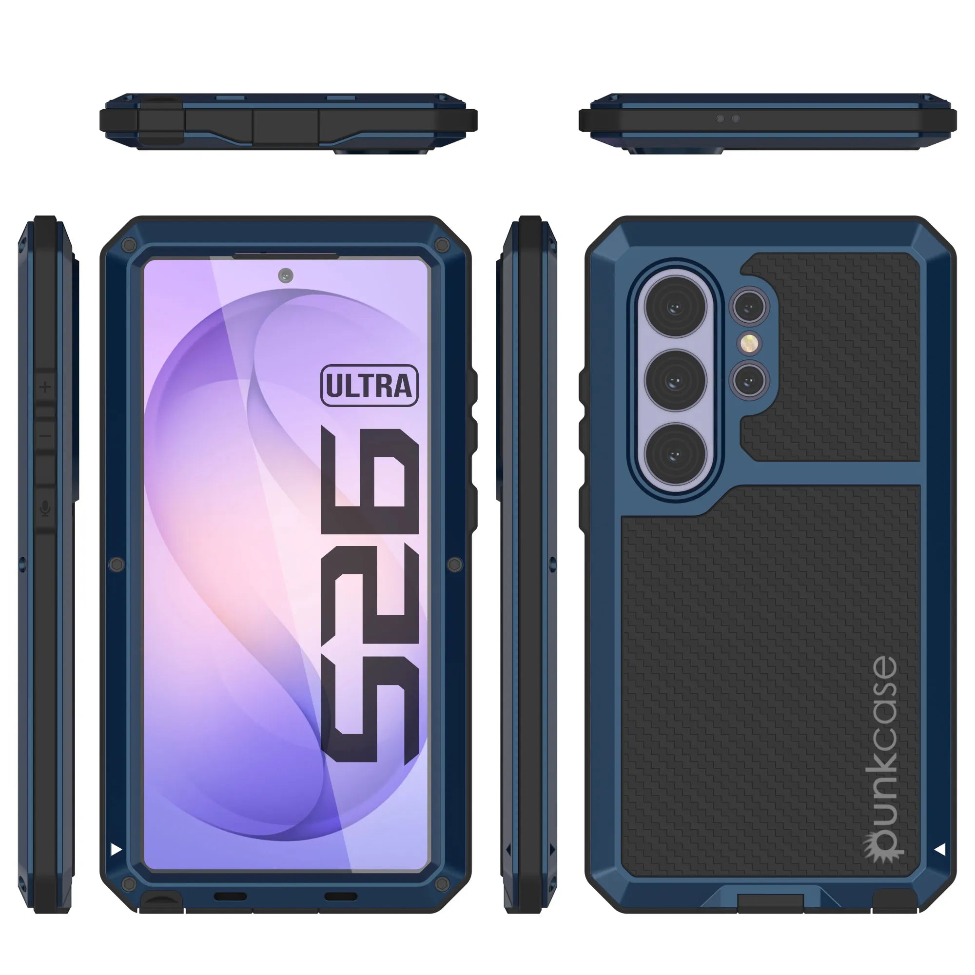 Galaxy S26 Ultra Metal Case, Heavy Duty Military Grade Armor Cover [shock proof] Full Body Hard [Blue]