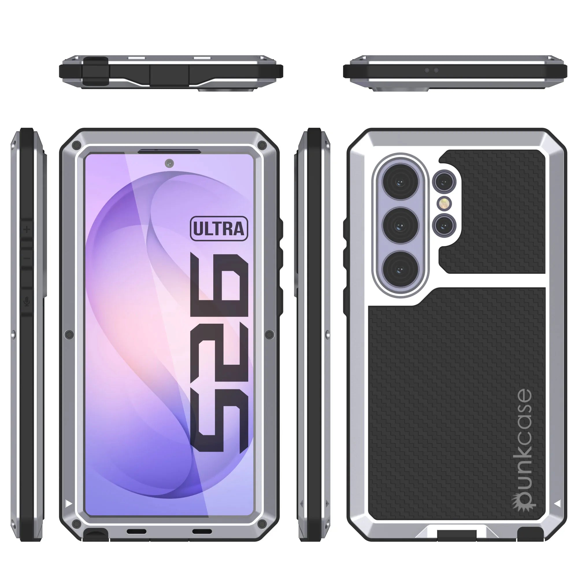 Galaxy S26 Ultra Metal Case, Heavy Duty Military Grade Armor Cover [shock proof] Full Body Hard [White]