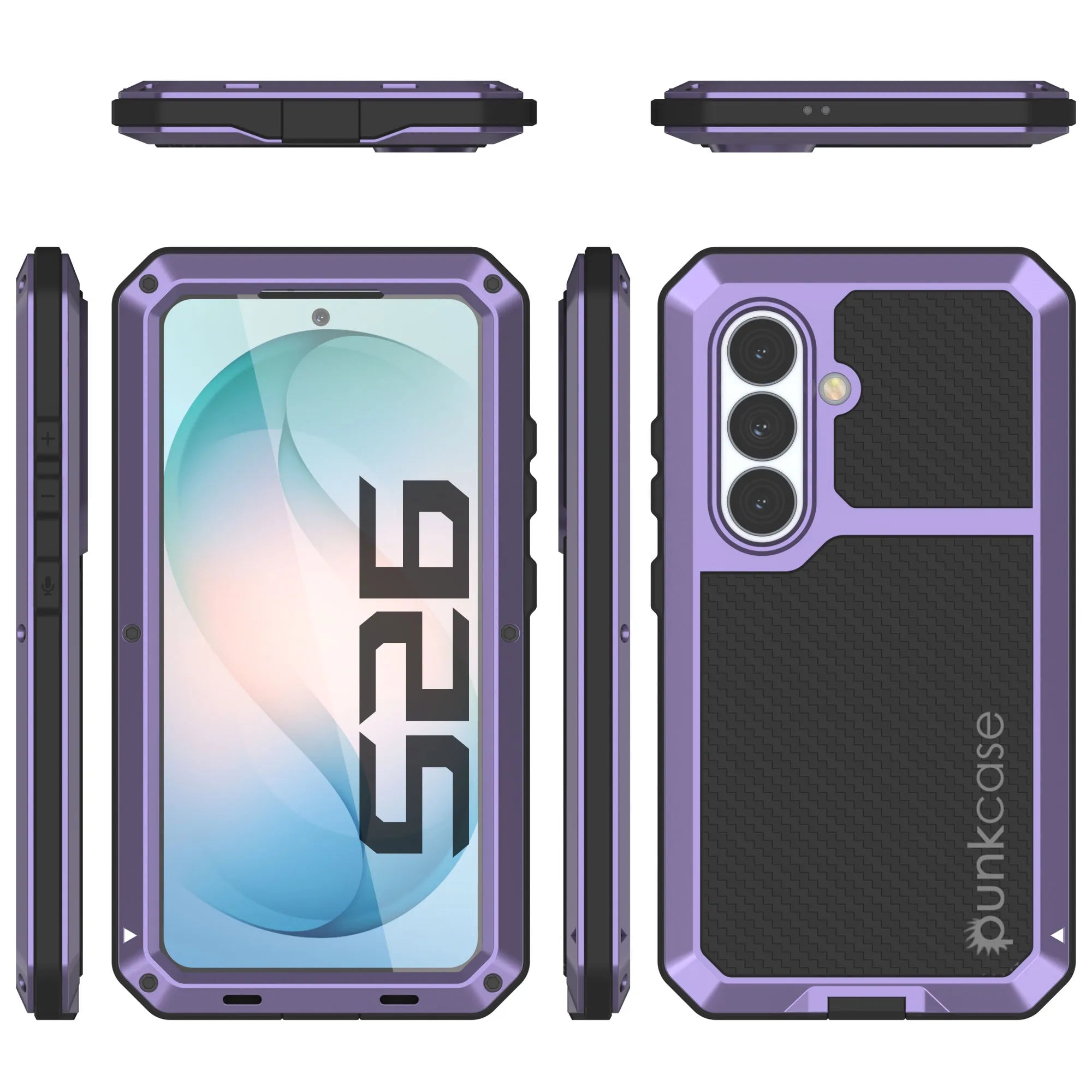 Galaxy S26 Metal Case, Heavy Duty Military Grade Armor Cover [shock proof] Full Body Hard [Purple]