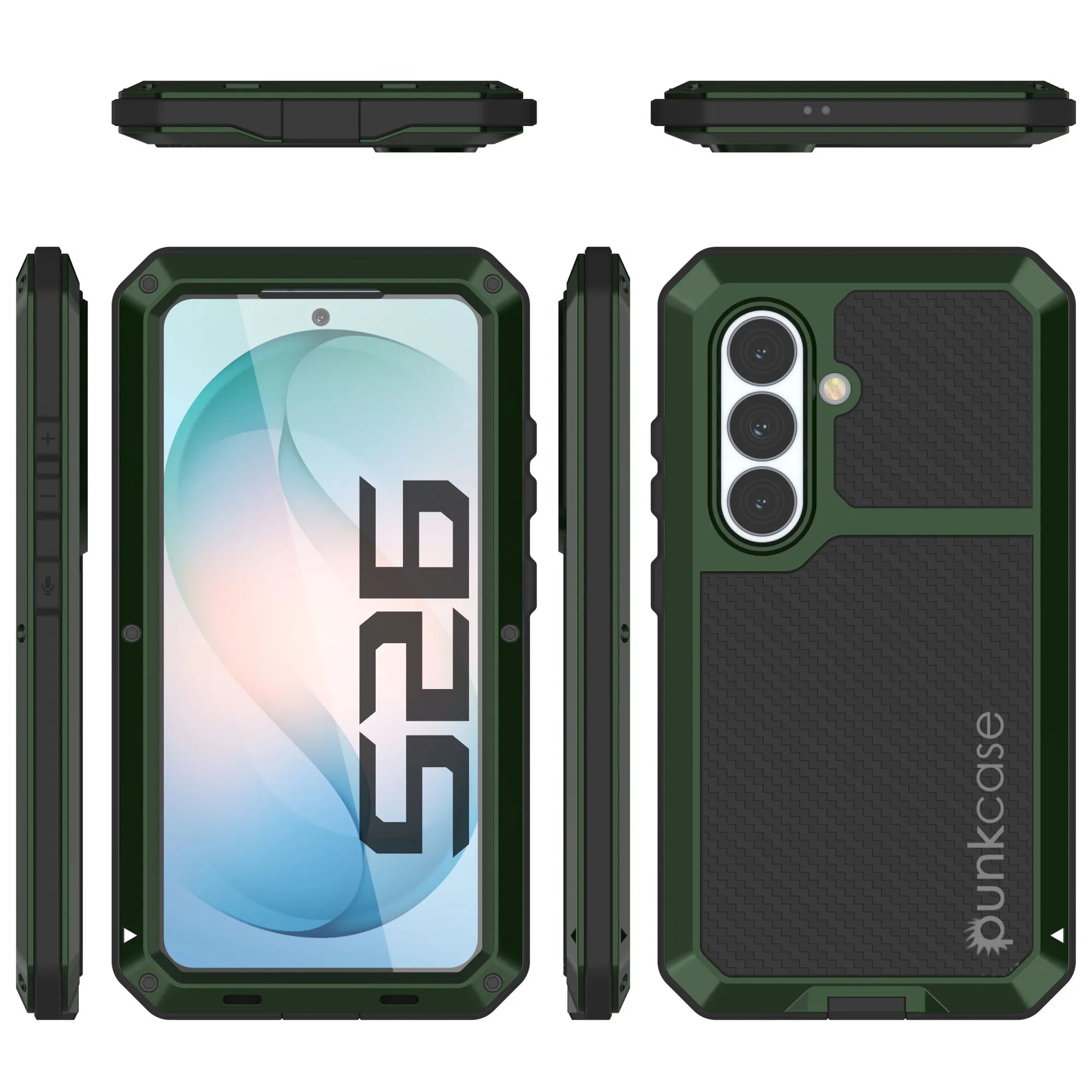 Galaxy S26 Metal Case, Heavy Duty Military Grade Armor Cover [shock proof] Full Body Hard [Dark Green]