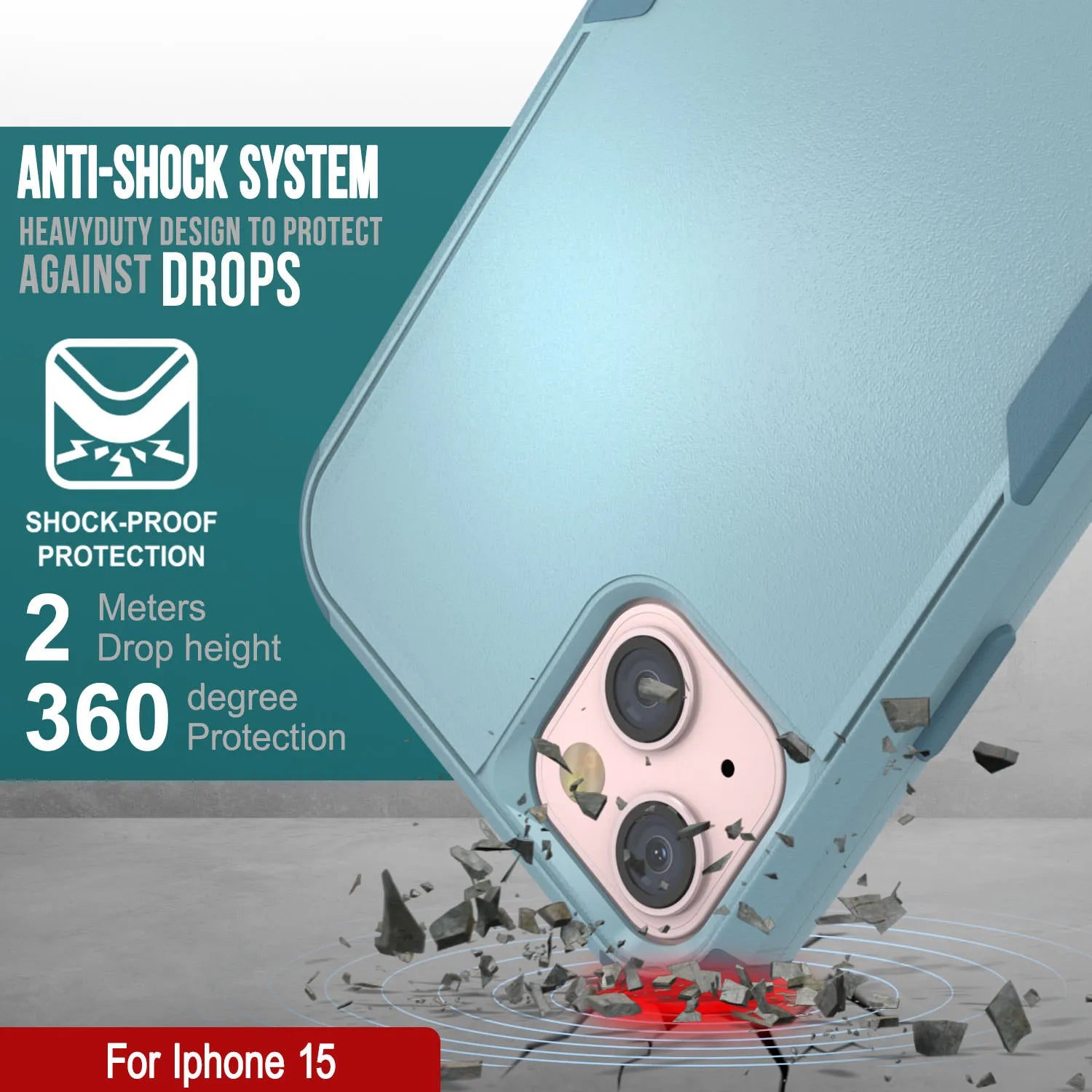 Punkcase for iPhone 15 Belt Clip Multilayer Holster Case [Patron Series] [Mint]