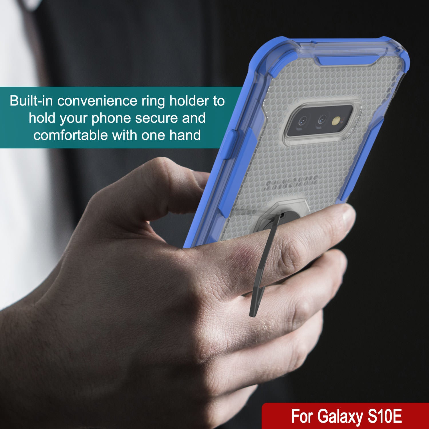 Punkcase Galaxy S10e Case [Magnetix 2.0 Series] Clear Protective TPU Cover W/Kickstand [Blue]