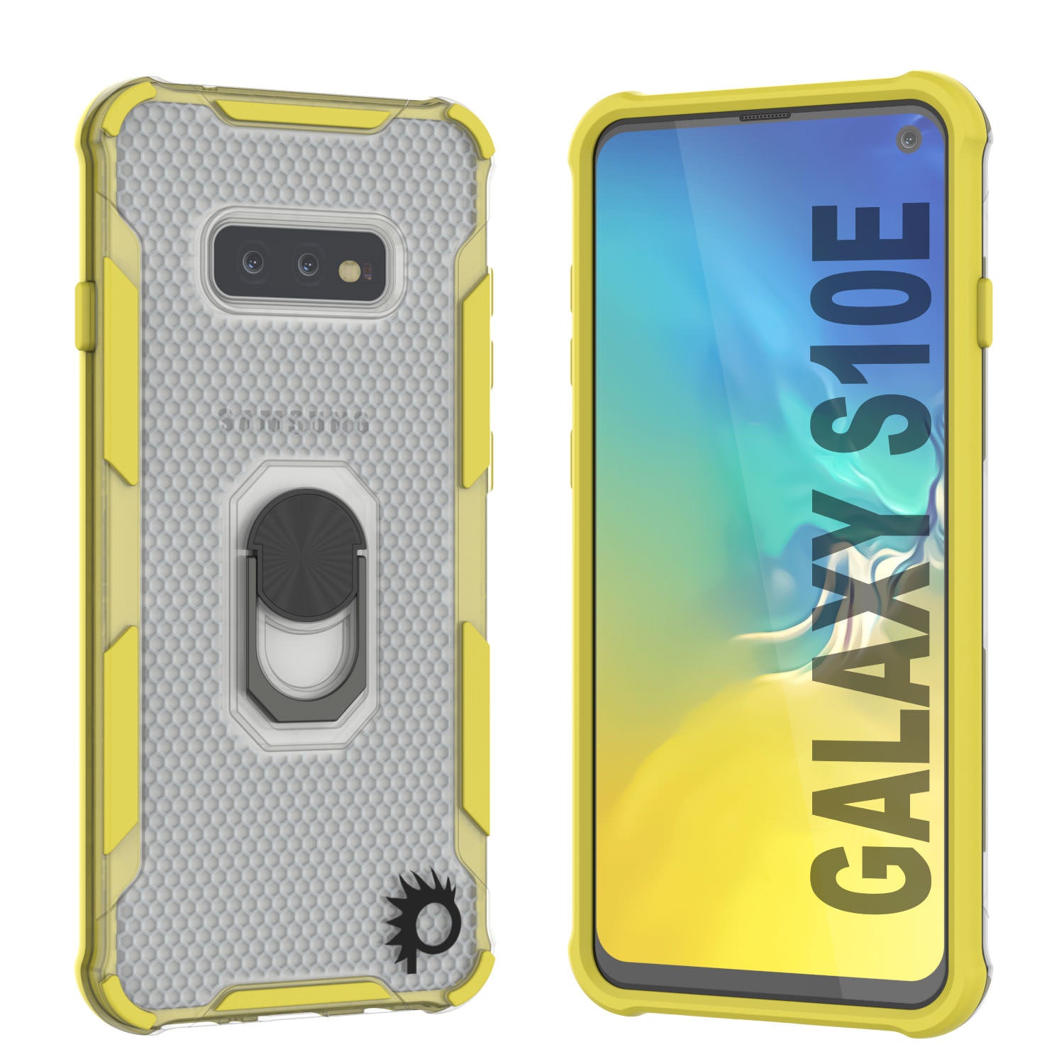 Punkcase Galaxy S10e Case [Magnetix 2.0 Series] Clear Protective TPU Cover W/Kickstand [Yellow]