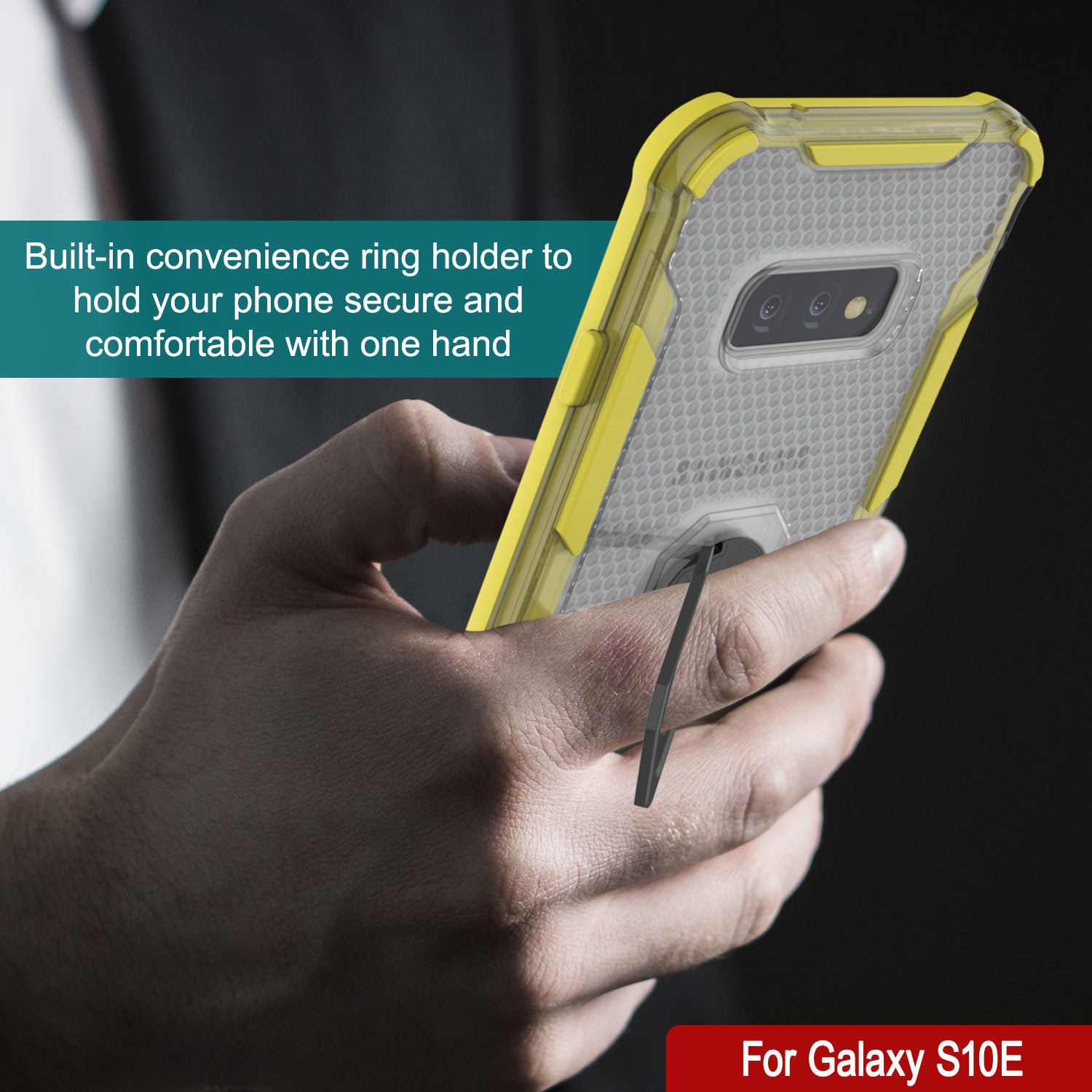 Punkcase Galaxy S10e Case [Magnetix 2.0 Series] Clear Protective TPU Cover W/Kickstand [Yellow]