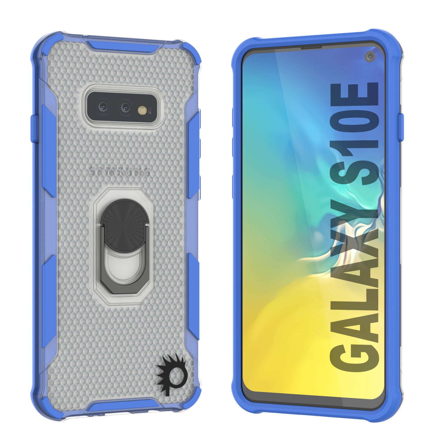 Punkcase Galaxy S10e Case [Magnetix 2.0 Series] Clear Protective TPU Cover W/Kickstand [Blue]