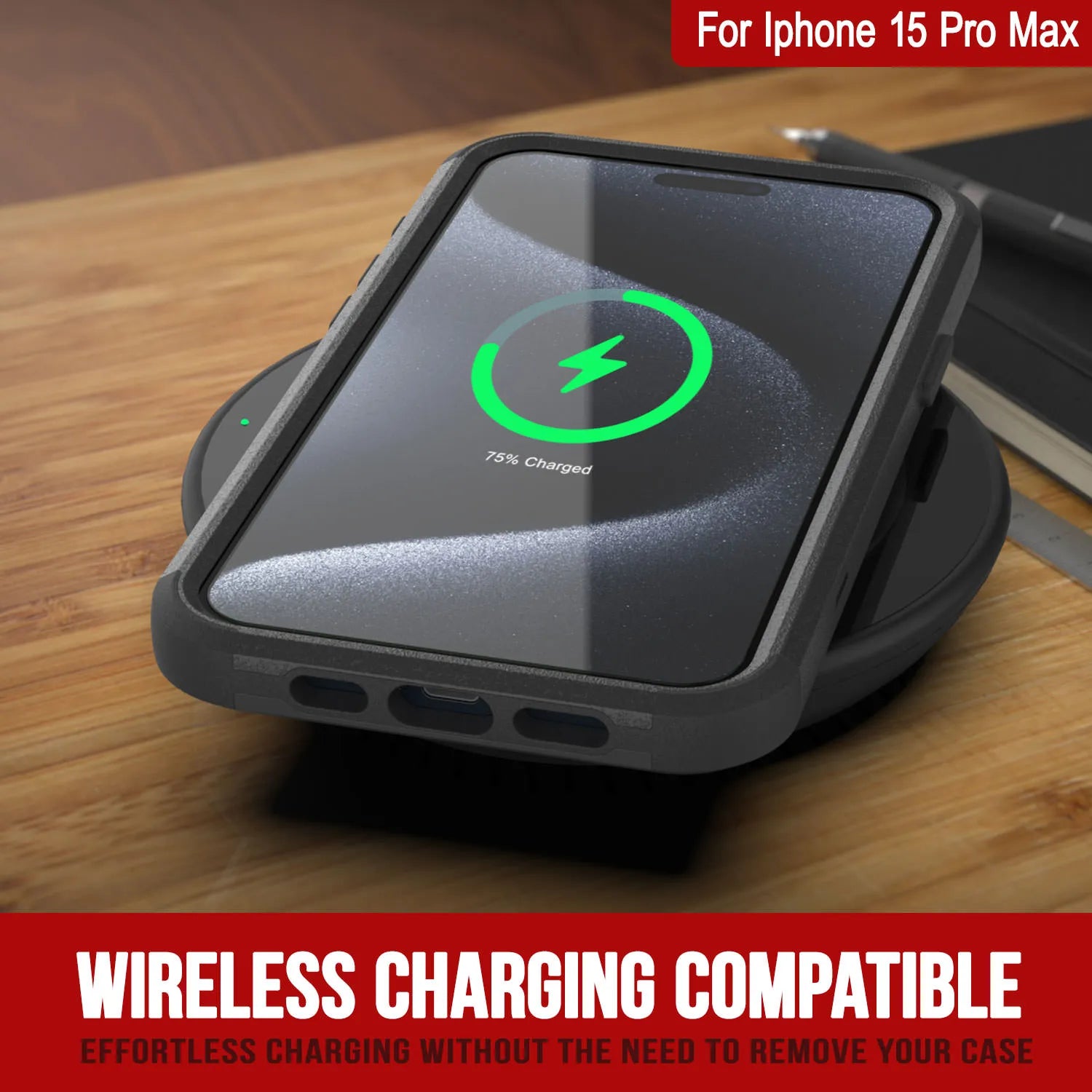 Punkcase for iPhone 15 Pro Max Belt Clip Multilayer Holster Case [Patron Series] [Black]