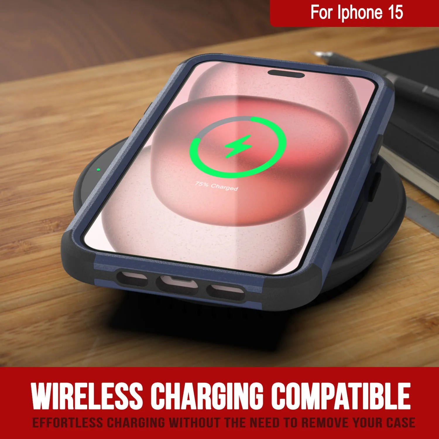 Punkcase for iPhone 15 Belt Clip Multilayer Holster Case [Patron Series] [Navy Black]