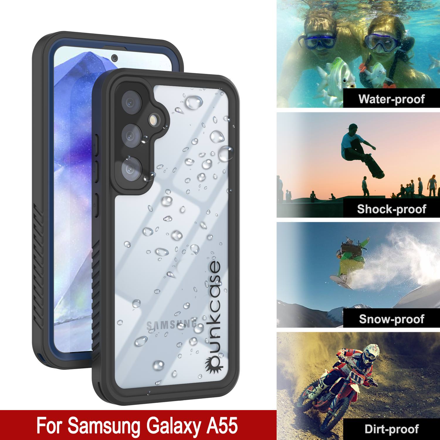 Galaxy A55 Water/ Shockproof [Extreme Series] With Screen Protector Case [Navy Blue]