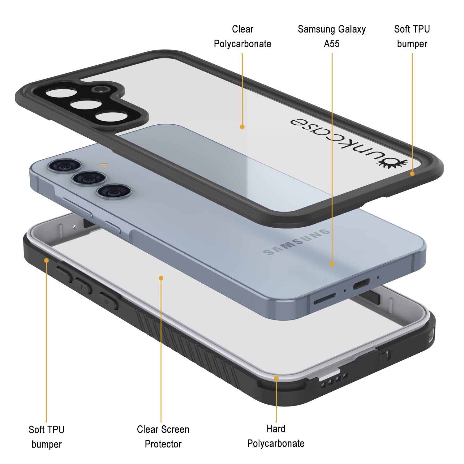 Galaxy A55 Water/ Shock/ Snow/ dirt proof [Extreme Series] Punkcase Slim Case [White]