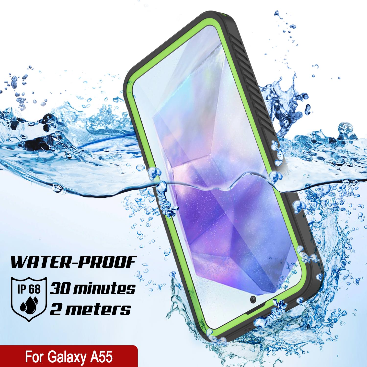 Galaxy A55 Water/ Shockproof [Extreme Series] Screen Protector Case [Light Green]