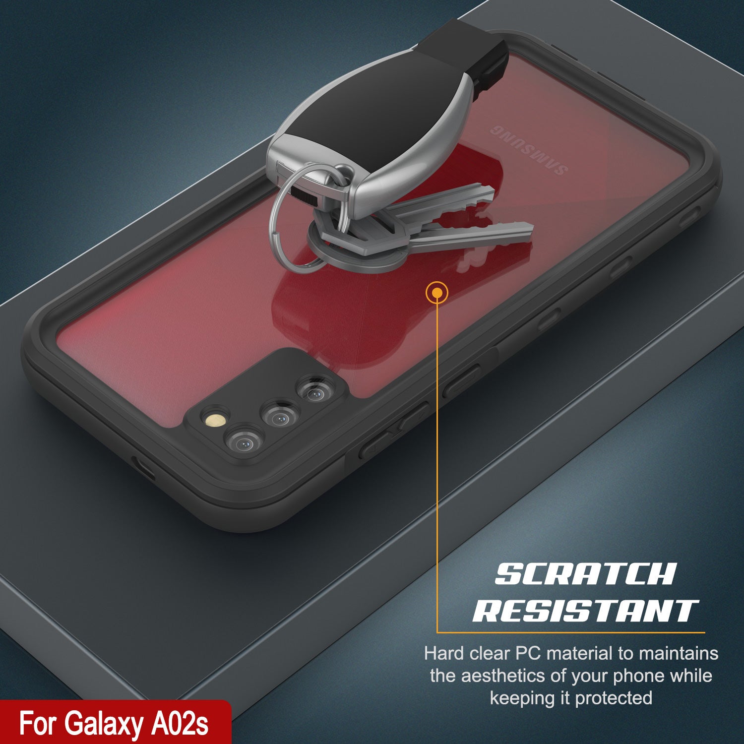 Galaxy A02s Waterproof Case PunkCase StudStar Black Thin 6.6ft Underwater IP68 Shock/Snow Proof