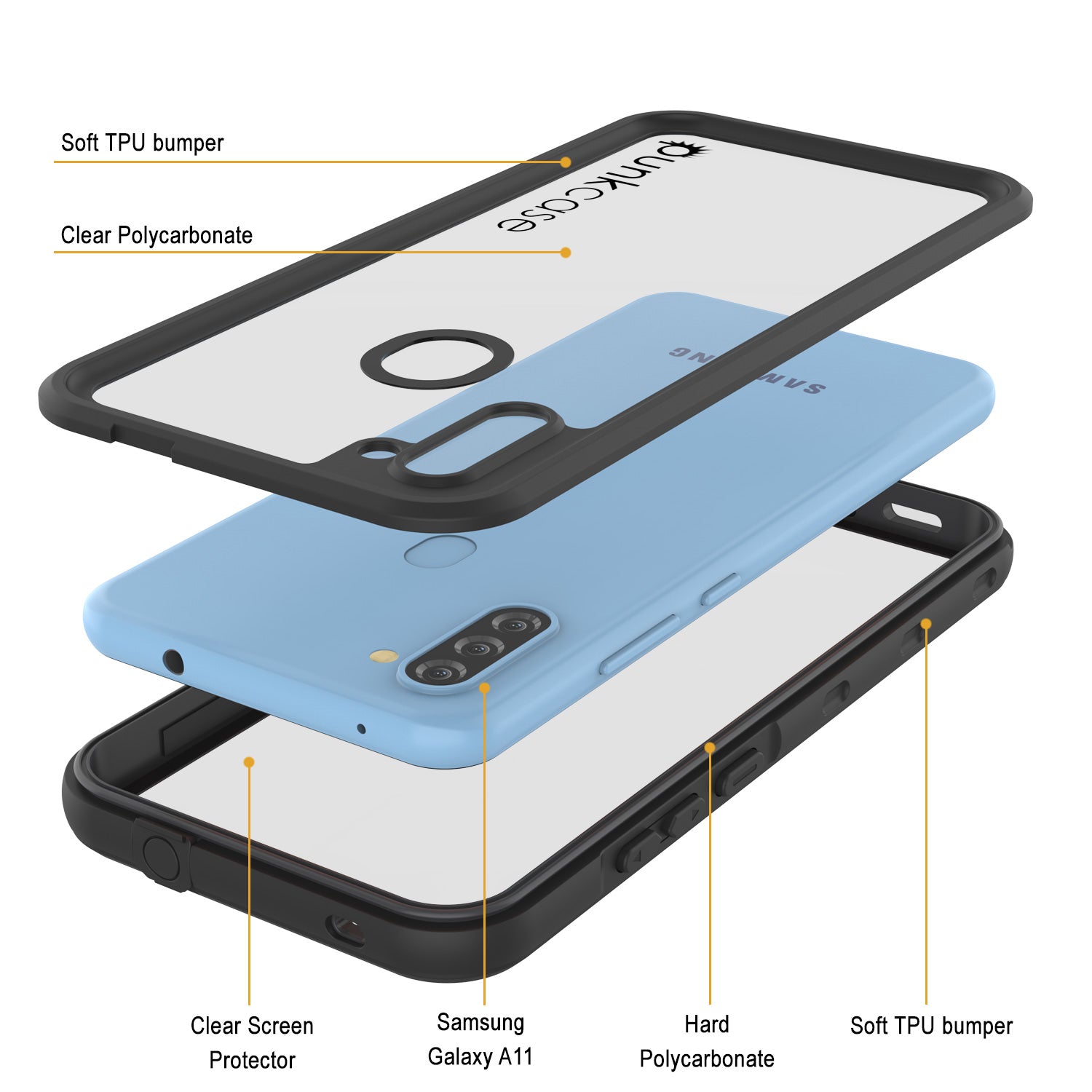 Galaxy A11 Waterproof Case PunkCase StudStar Black Thin 6.6ft Underwat punkcase Galaxy A11 Waterproof Case PunkCase StudStar Black Thin 6.6ft Underwat punkcase