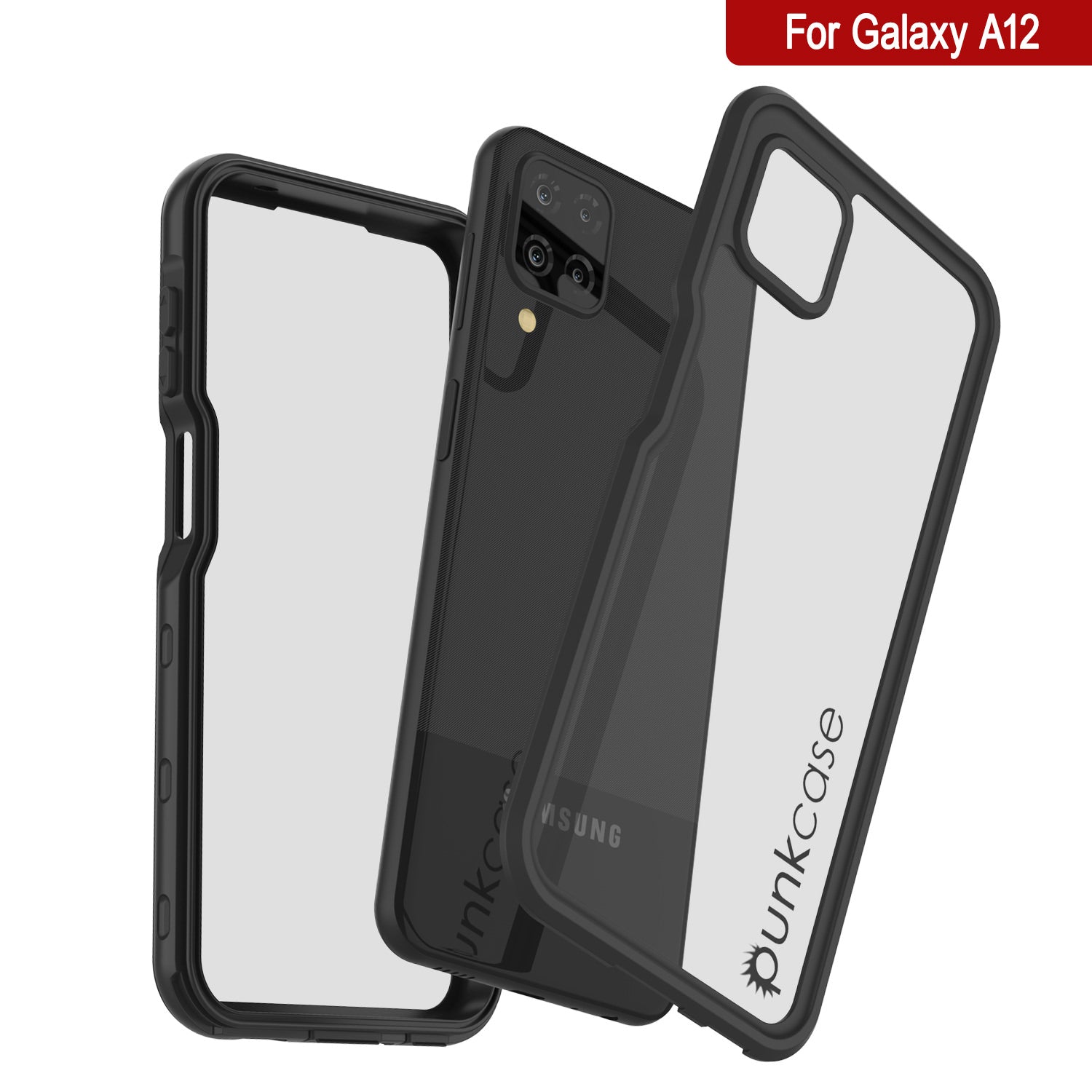 Galaxy A12 Waterproof Case PunkCase StudStar Black Thin 6.6ft Underwater IP68 Shock/Snow Proof Galaxy A12 Waterproof Case PunkCase StudStar Black Thin 6.6ft Underwater IP68 Shock/Snow Proof