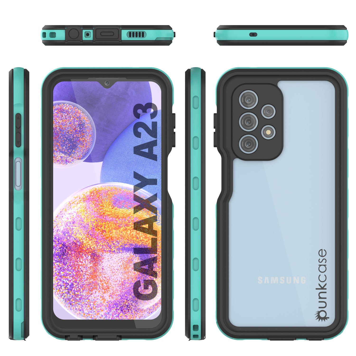 Galaxy A23 Waterproof Case PunkCase StudStar Teal Thin 6.6ft Underwater IP68 Shock/Snow Proof Galaxy A23 Waterproof Case PunkCase StudStar Teal Thin 6.6ft Underwater IP68 Shock/Snow Proof