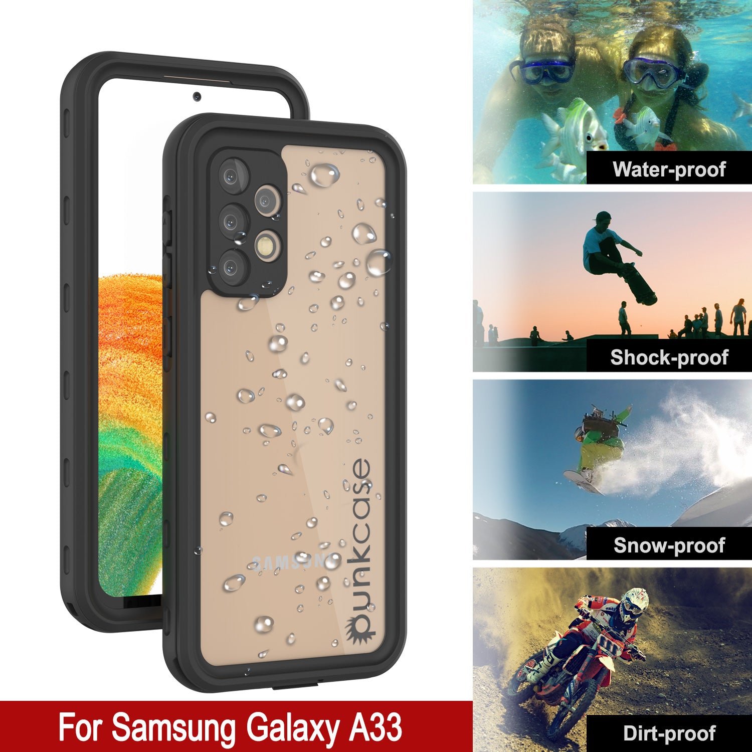 PunkCase Galaxy Note 8 Waterproof Case, [StudStar Series