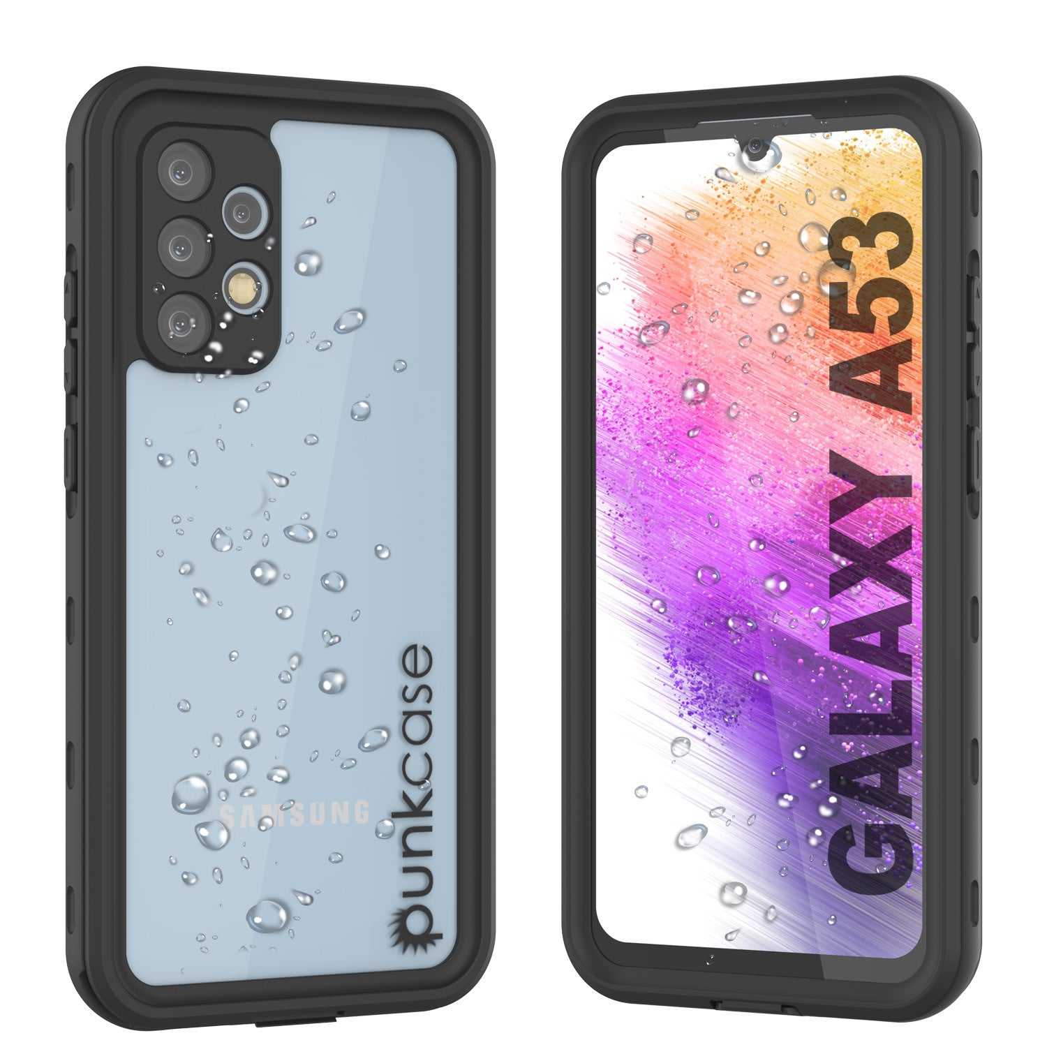 Galaxy A53 Waterproof Case PunkCase StudStar Black Thin 6.6ft Underwater IP68 Shock/Snow Proof