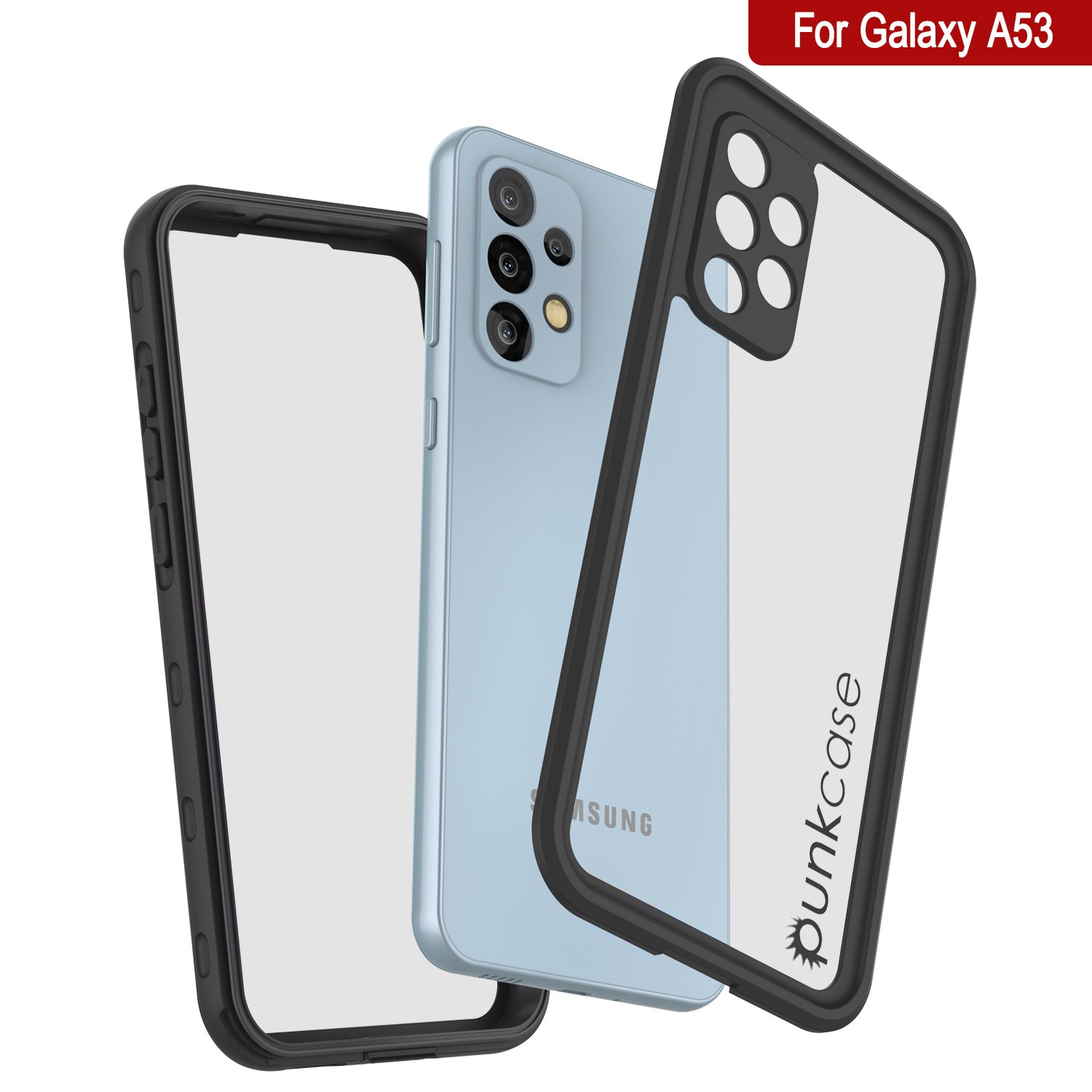 Galaxy A53 Waterproof Case PunkCase StudStar Black Thin 6.6ft Underwater IP68 Shock/Snow Proof