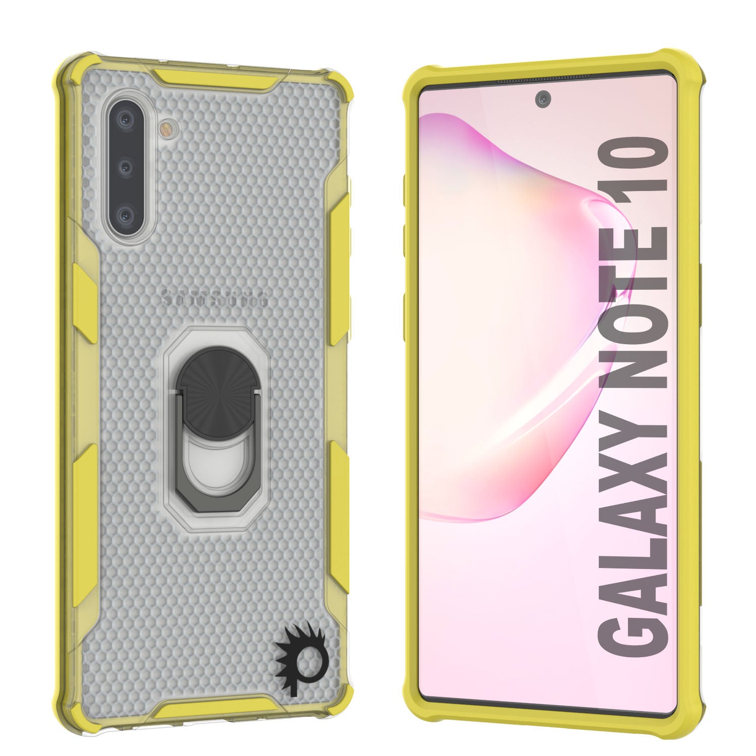 Punkcase Galaxy Note 10 Case [Magnetix 2.0 Series] Clear Protective TPU Cover W/Kickstand [Yellow]
