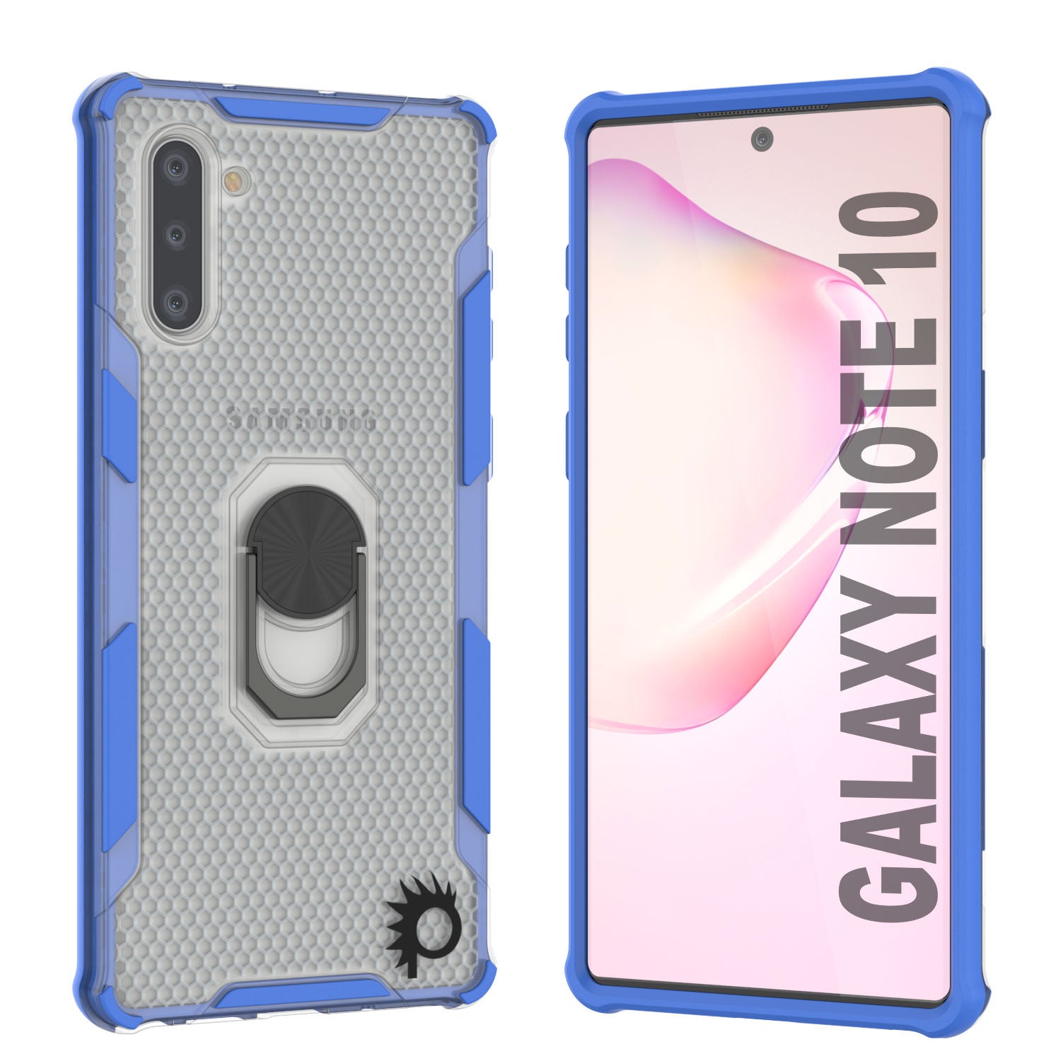 Punkcase Galaxy Note 10 Case [Magnetix 2.0 Series] Clear Protective TPU Cover W/Kickstand [Blue]