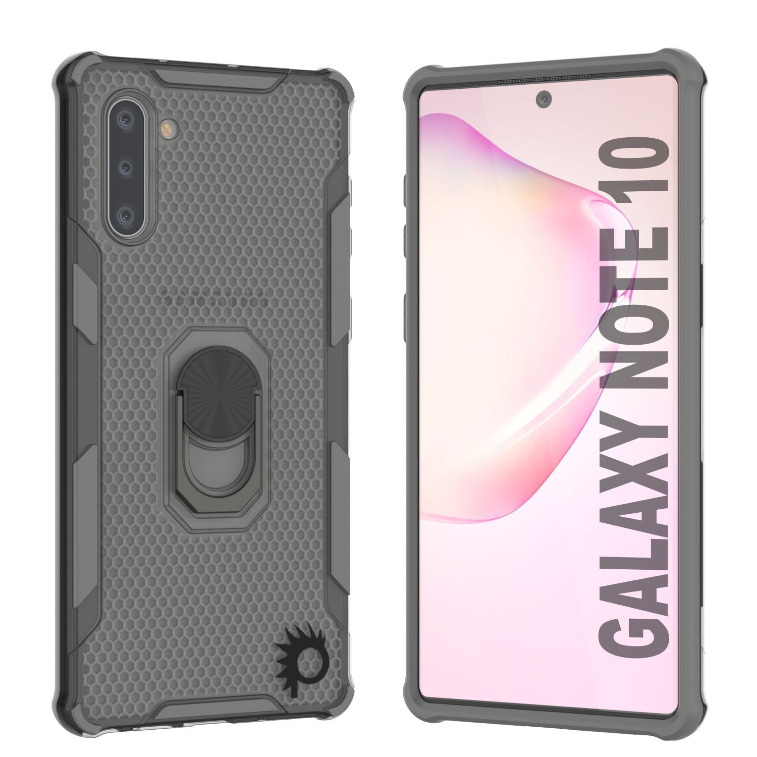 Punkcase Galaxy Note 10 Case [Magnetix 2.0 Series] Clear Protective TPU Cover W/Kickstand [Grey]